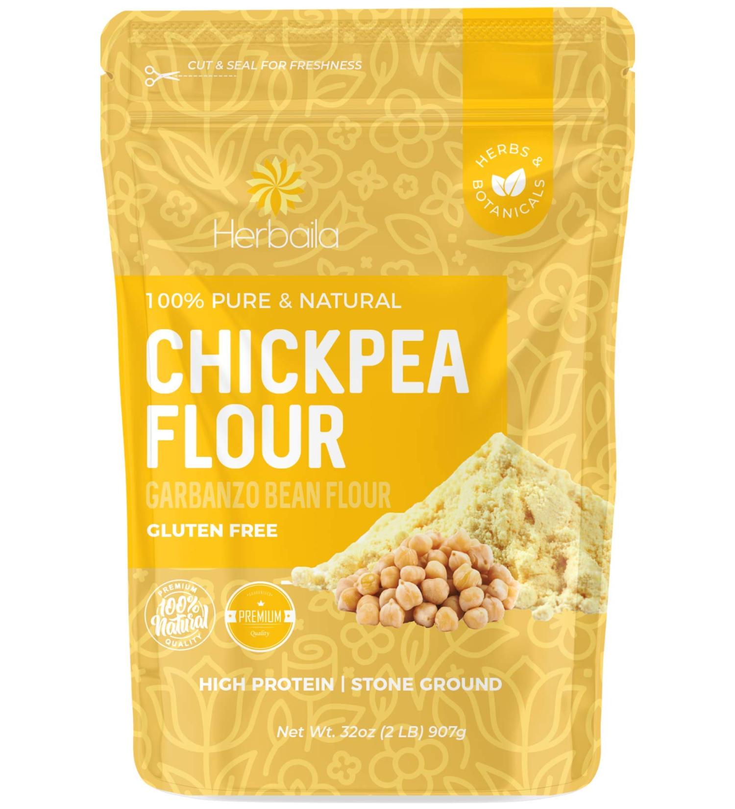 Chickpea Flour 2lbs - Stone Ground Garbanzo Bean Flour | Gluten-Free, Non-GMO, Vegan - Buy Online on GoSupps.com