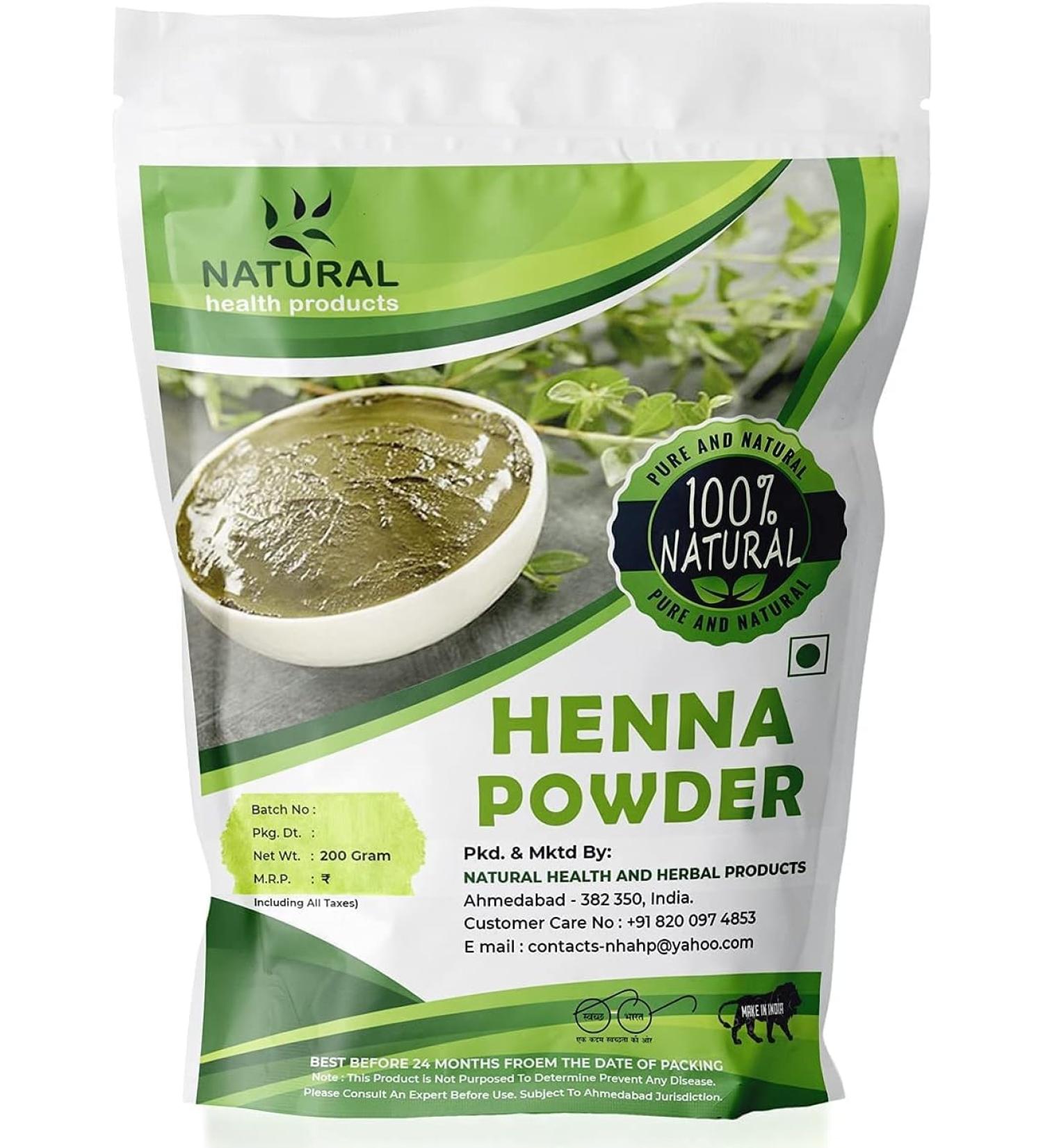 NACHT 100% Natural Organically Cultivated Herbal Henna Powder Specially for Hair - Triple Sifted Henna Powder - Lawsonia Inermis (for Hair) 200 GMS - Buy Online on GoSupps.com