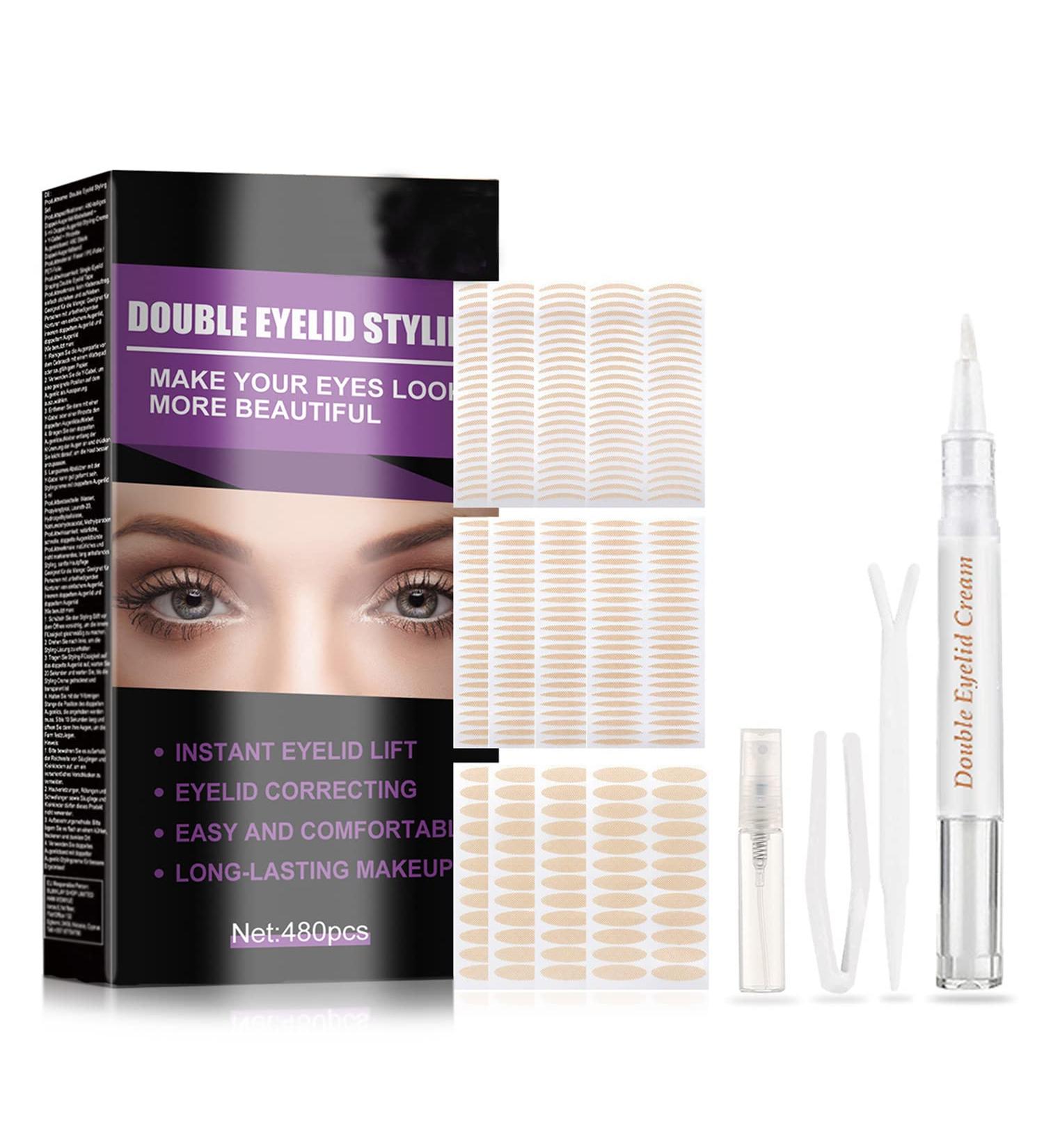Invisible Eyelid Tape 480Pcs for Hooded Eyes - Waterproof Lift Strips with Fork Rods and Tweezers - Buy Online on GoSupps.com