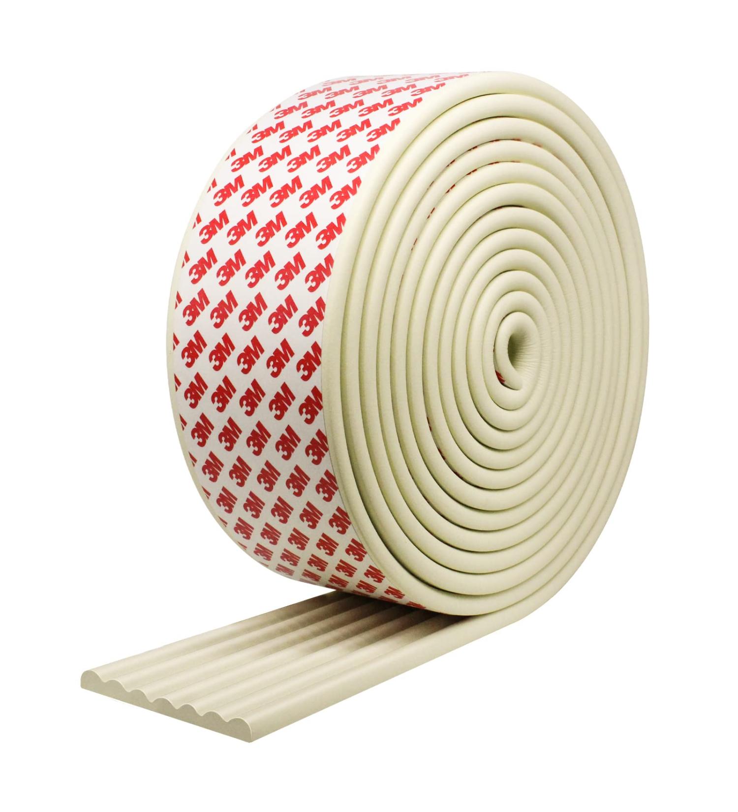 Baby Proofing Edge Corner Protector 16.4ft - Extra-Wide Soft Safety Guards with 3M Adhesive - Furniture Bumper for Table, Fireplace, Sharp Edges - Cream - Buy Online on GoSupps.com