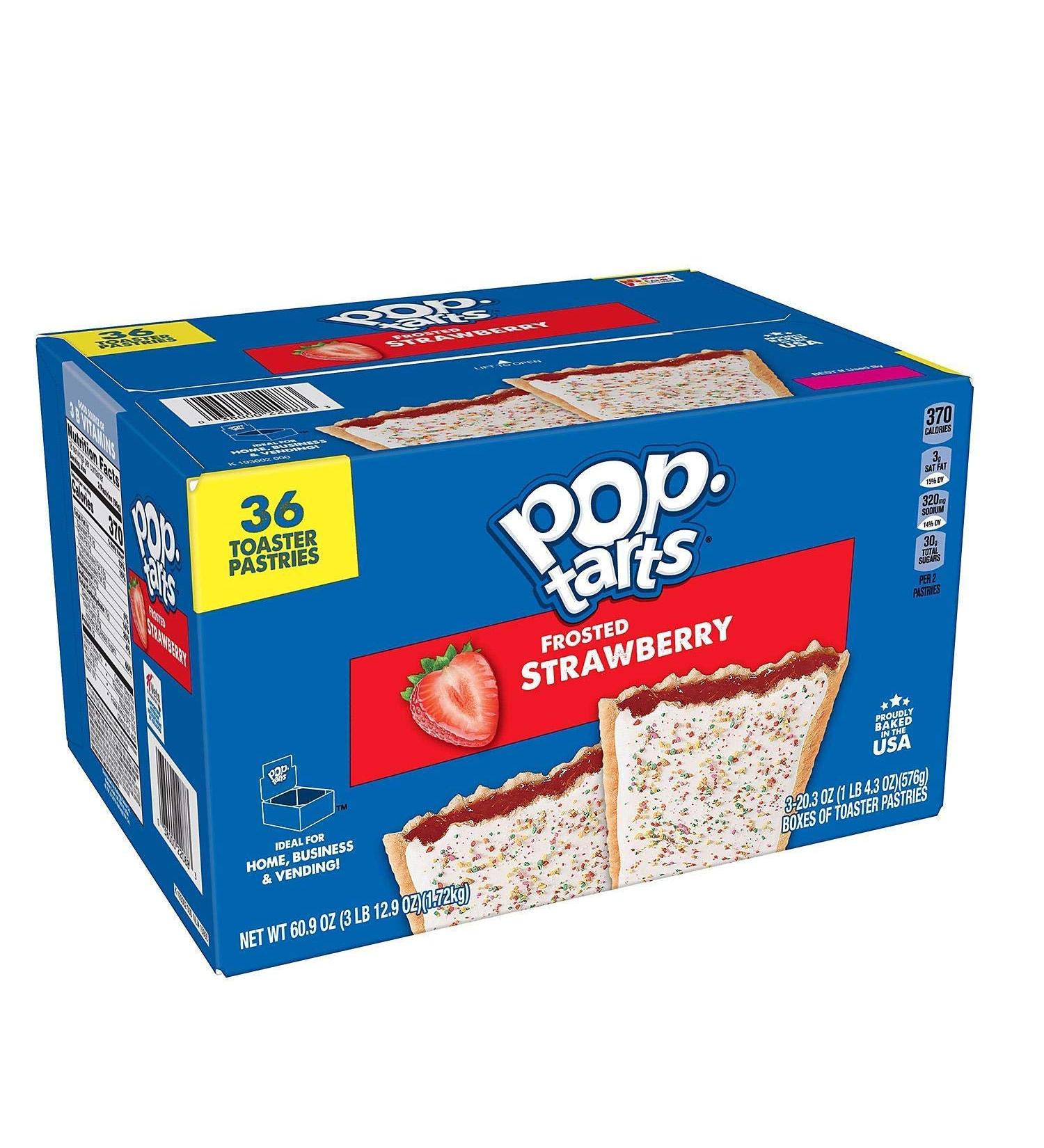 Kellogg's Pop-Tarts Frosted Strawberry 36 ct. - Pack of 1 - Buy Online on GoSupps.com