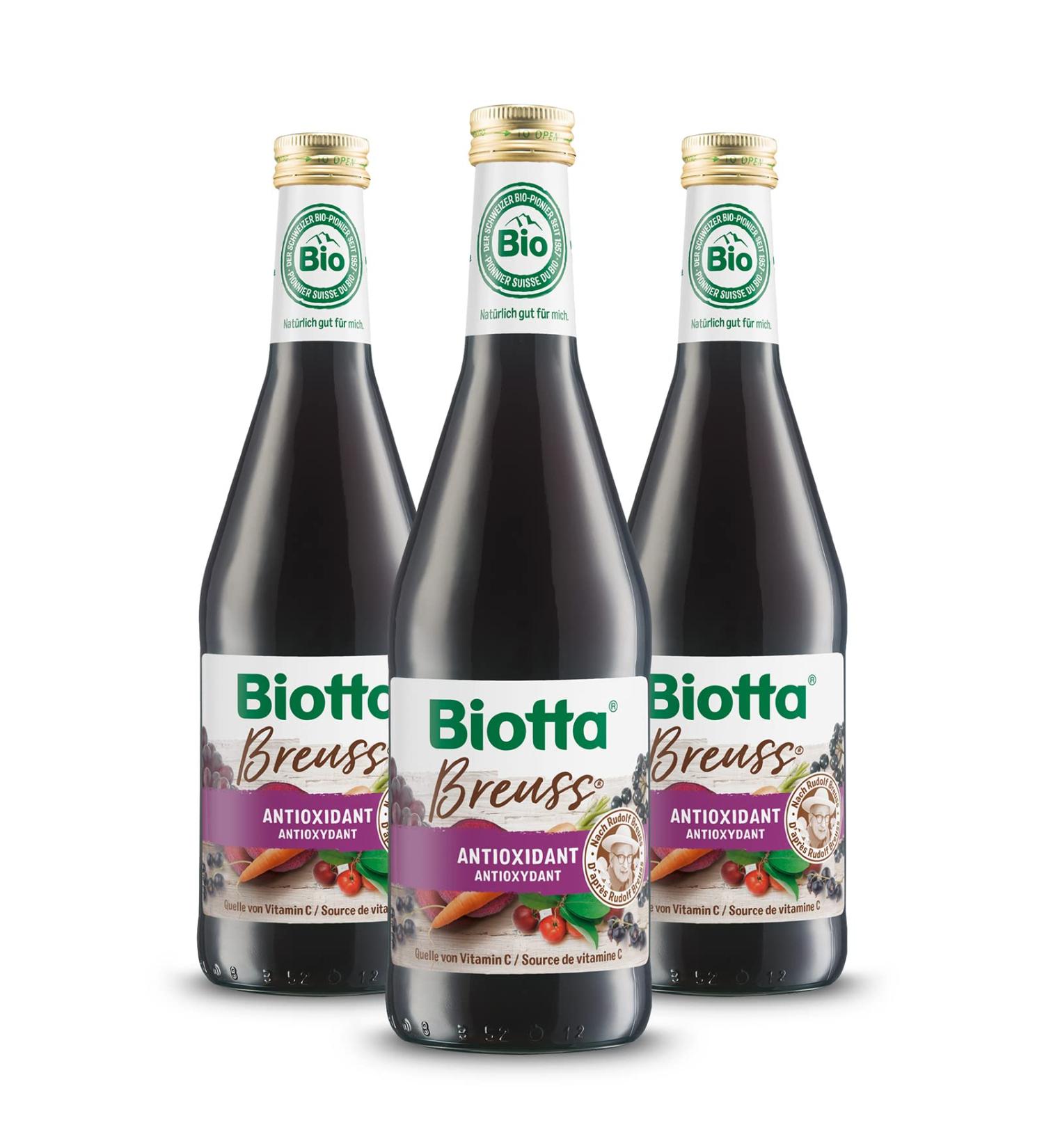 BIOTTA - Breuss - Supports cell defenses - 100% organic fruit and vegetable juices - Lacto-fermented beet blackcurrant grap - Buy Online on GoSupps.com