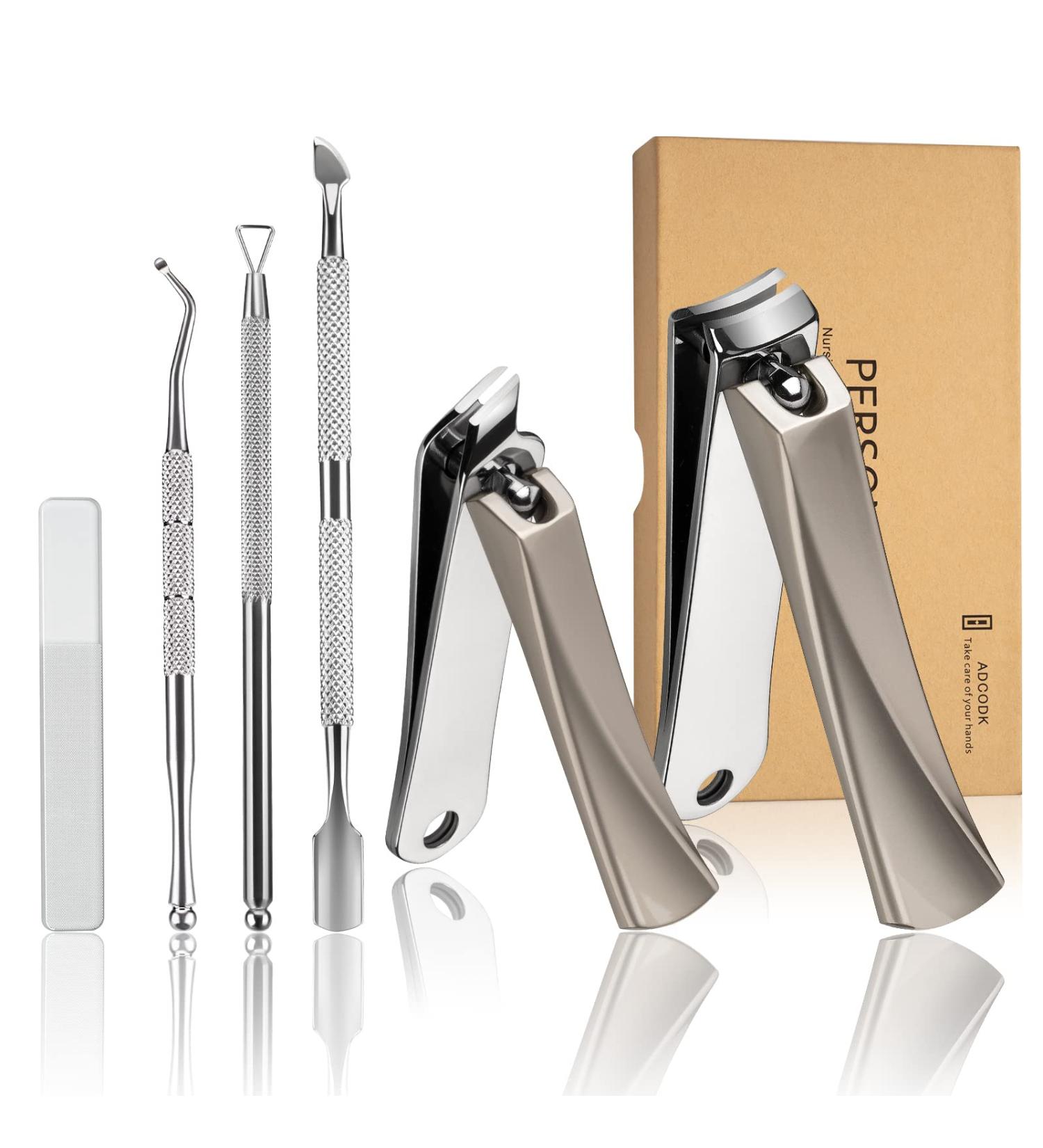Nail Clipper Set Cuticle Trimmer with Pusher Nail Clipper Scraper 6-in-1 Professional Cuticle Remover Tools Set with Personal Care. - Buy Online on GoSupps.com