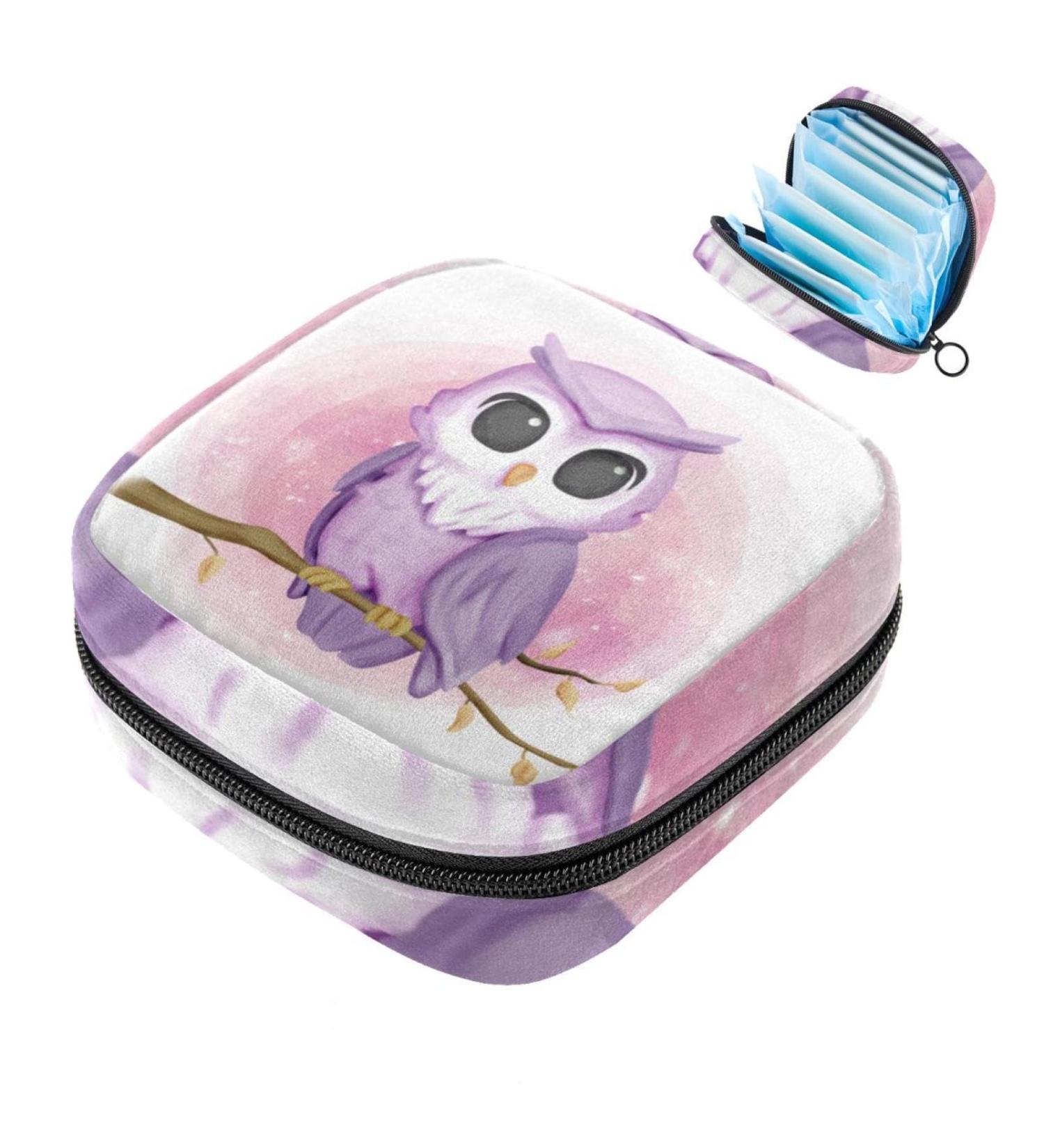 Stylish Storage Bags for Women: Cute Owl Design for Menstrual Pads Bandages & More - Portable & Multicolored - Buy Online on GoSupps.com
