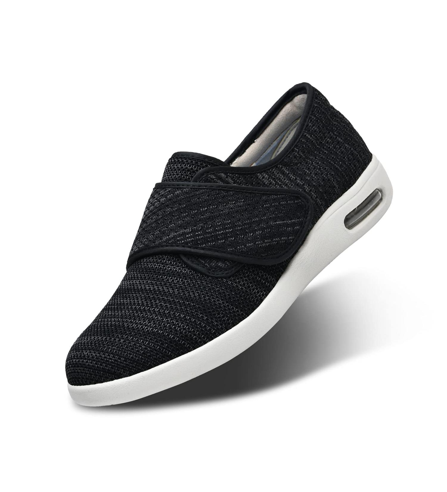 Women's Diabetic Shoes Extra Wide Width - Breathable Mesh Outdoor Walking Sneakers for Swollen Feet, Arthritis & Edema - Size 8 Wide Black - Buy Online on GoSupps.com