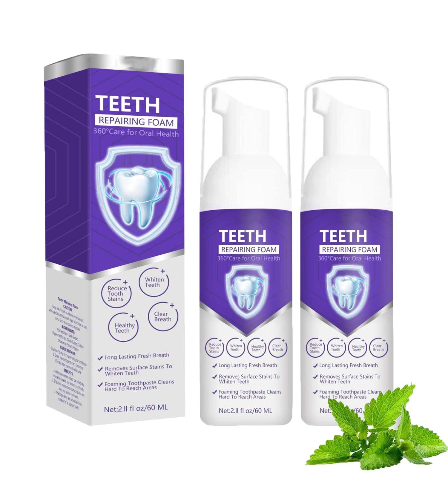 Teeth Repairing Foam & Whitening Mouthwash - Eliminate Bad Breath & Prevent Cavities (2 Pack) - Buy Online on GoSupps.com