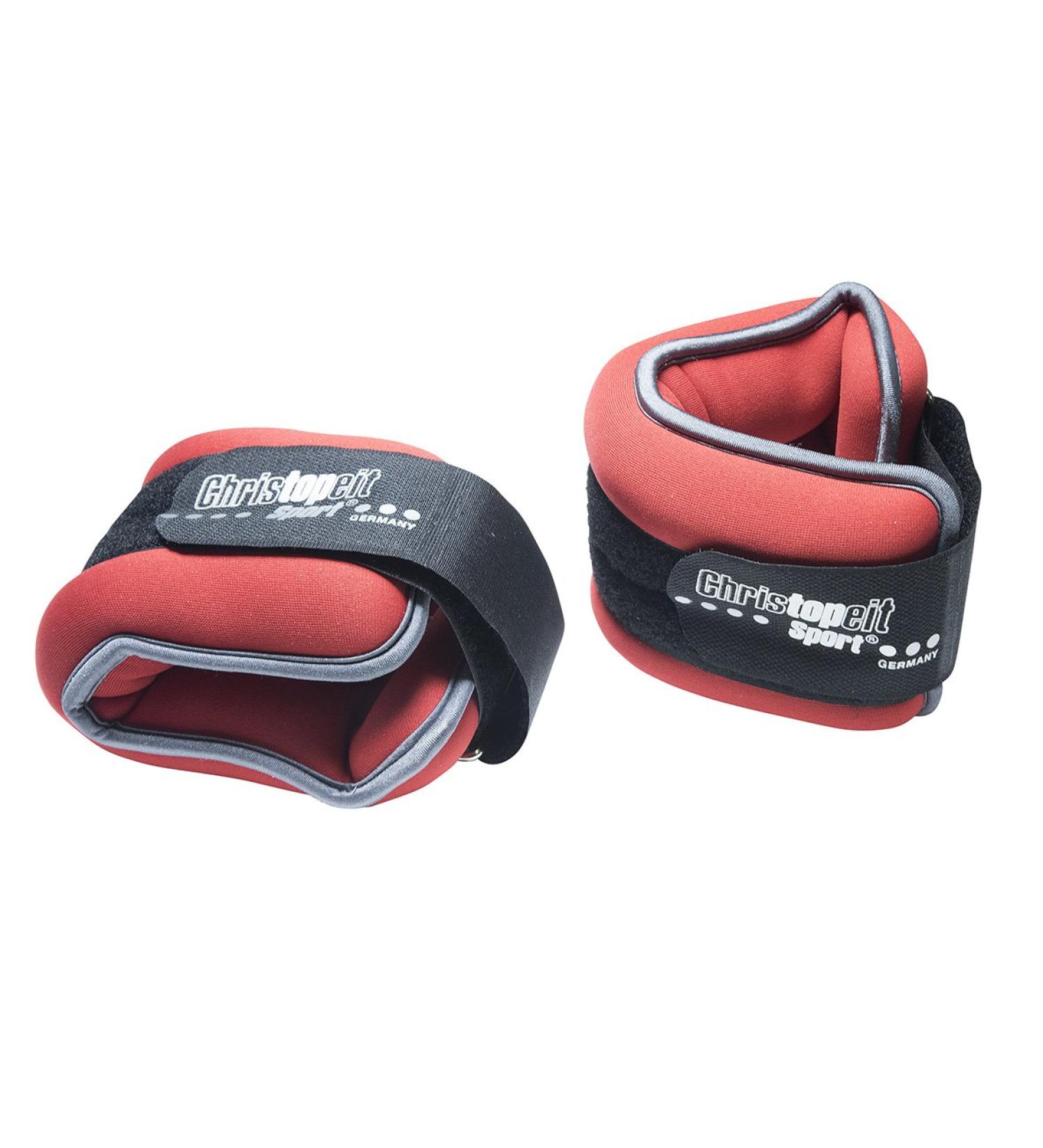 Christopeit Sport Adjustable Weight Cuff Set - 2 x 2 kg Ankle/Wrist Weights with Velcro Fastening - Ideal for Home Fitness & International Shipping - Buy Online on GoSupps.com