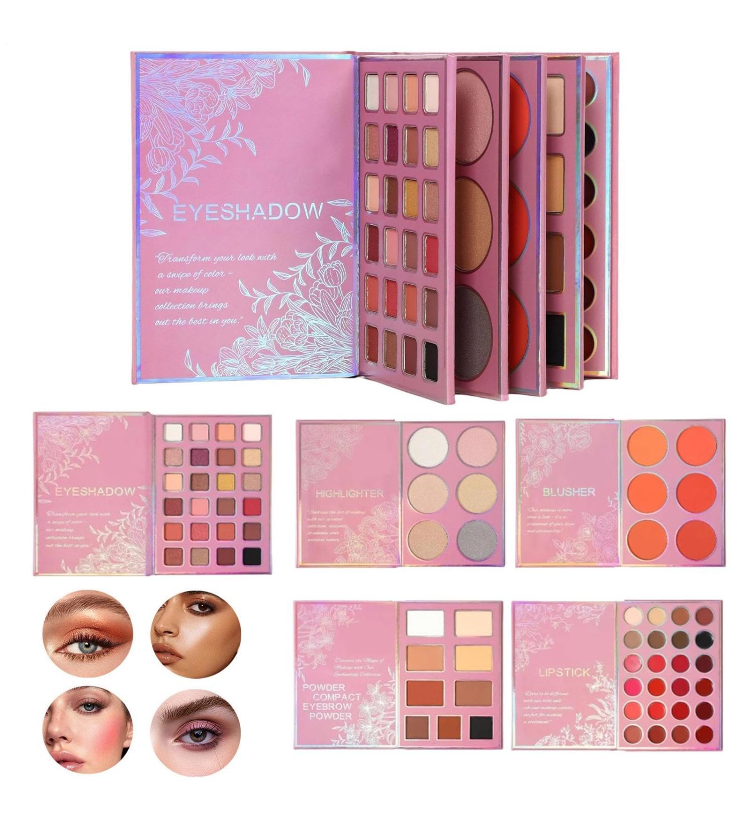 Palette Maquillage Visage Complet | Fard Joues Longue Tenue Highlighter Rouge L vres | Palette de Fards Paupi res Style Livre Maquillage | Pour Femmes Et Filles Voyage Bureau Soir e Mariage  - Buy Online on GoSupps.com