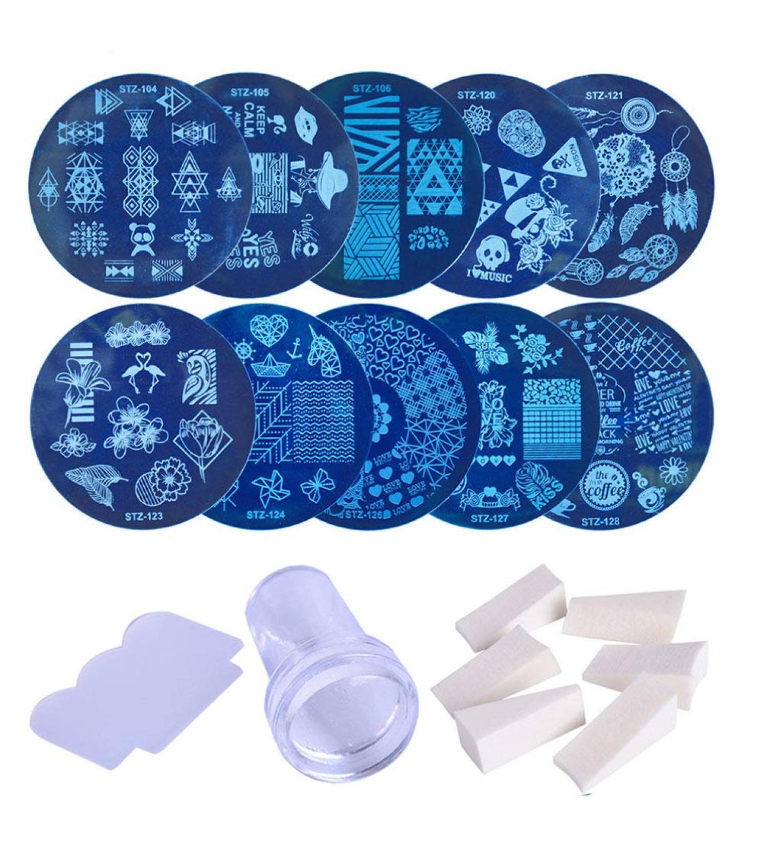 1 Set Nail Plate Stamp Template Kit - Jelly Stamper & Nail Art Tools for Perfect Designs - Buy Online on GoSupps.com