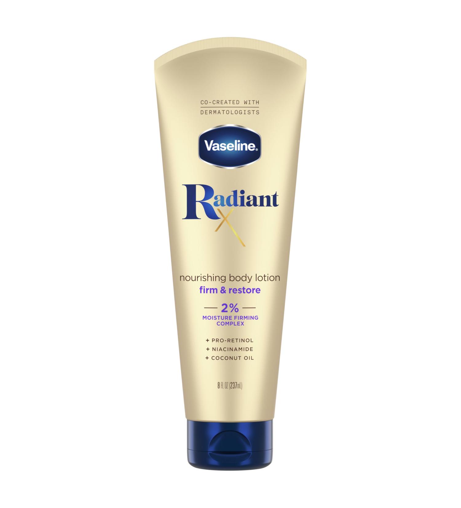 Vaseline Radiant X Firm & Restore Lotion - Pro-Retinol Niacinamide & Coconut Oil 8 oz - Nourishing Body Lotion for Glowing Skin - Buy Online on GoSupps.com