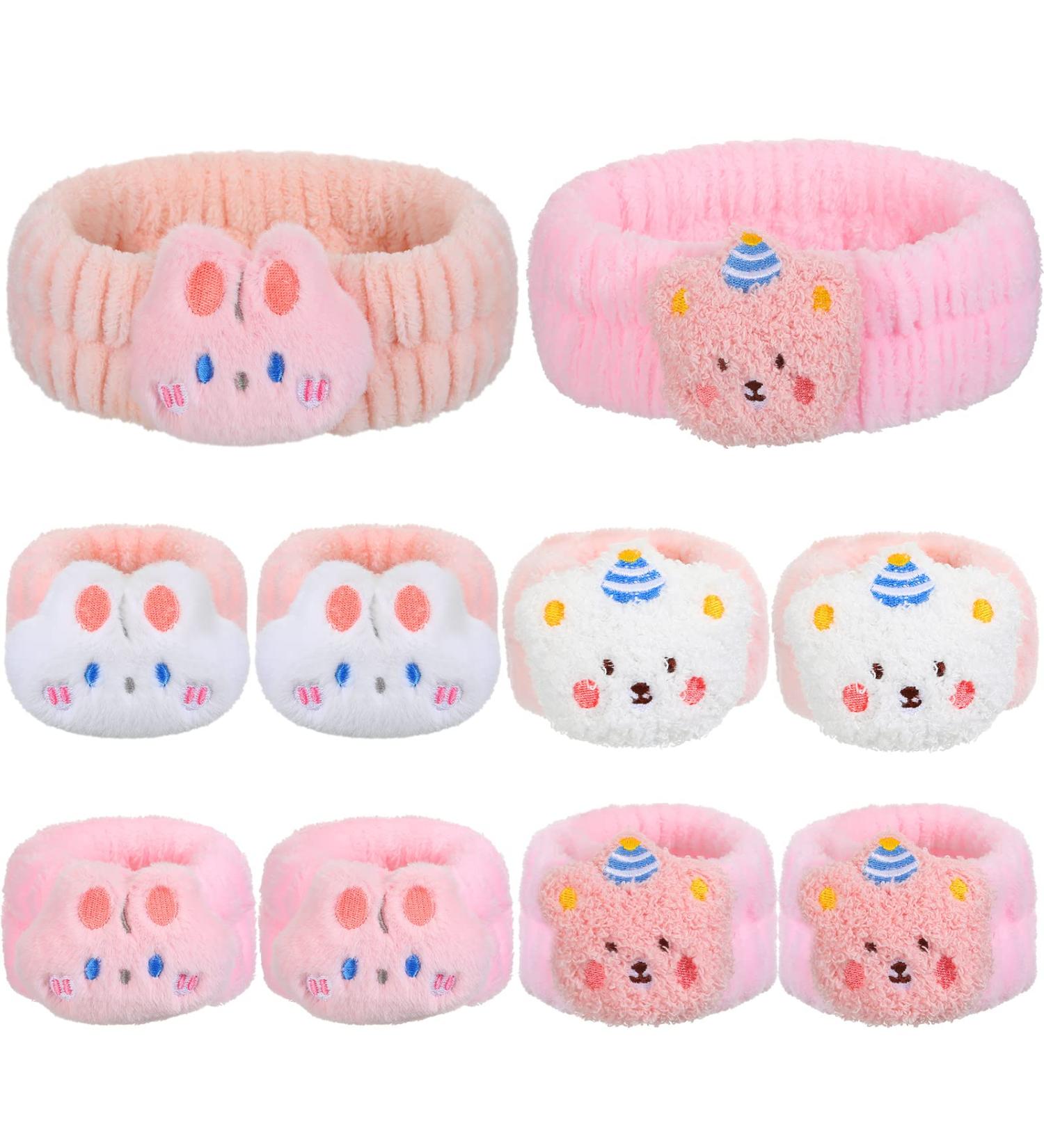 Yuxung 10 Pcs Cute Spa Headband and Wristband Set - Skincare and Makeup Headbands for Girls - Buy Online on GoSupps.com