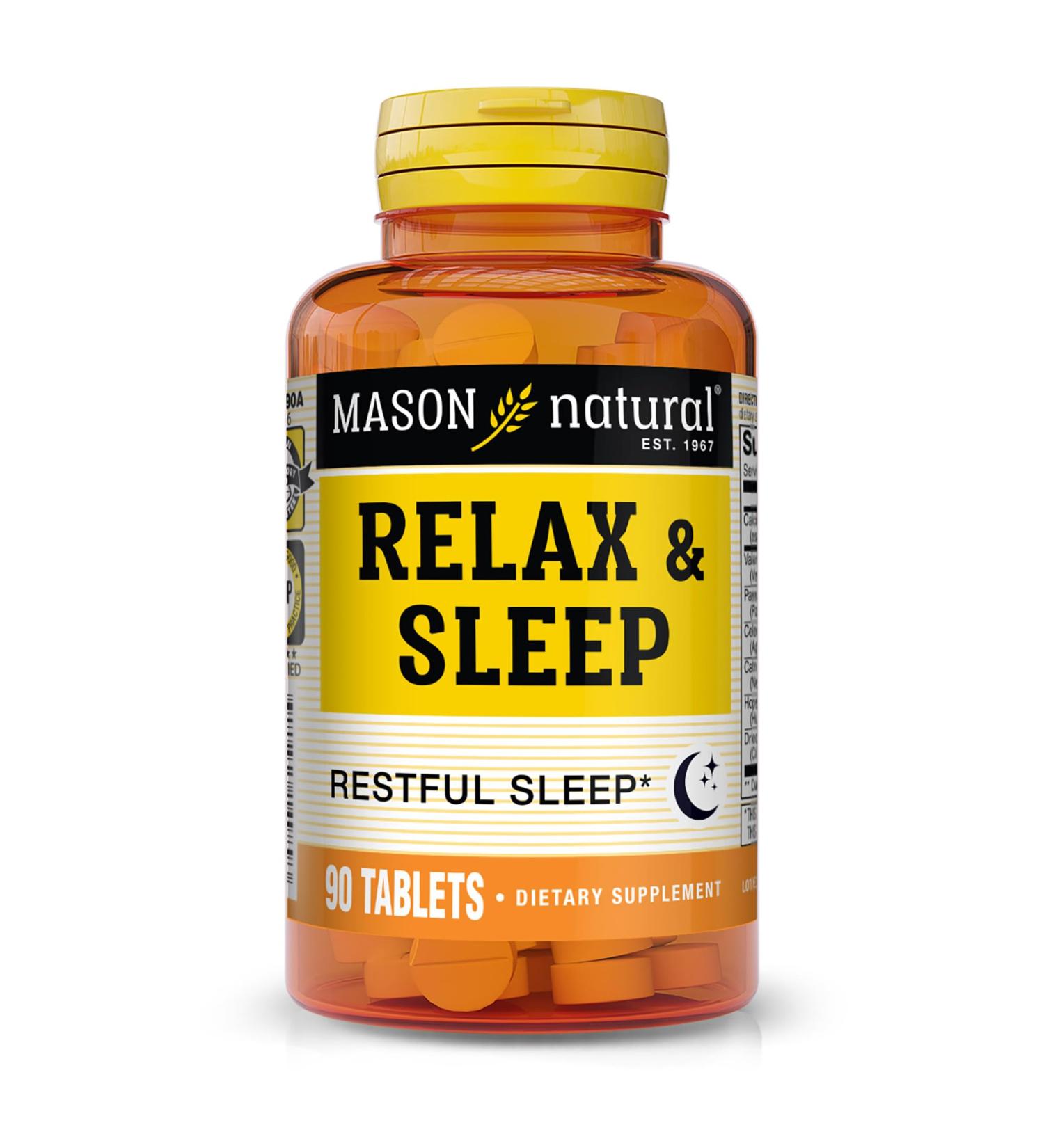 MASON NATURAL Relax & Sleep Dietary Herbal Supplement with Valerian Root & Passiflora Extract 3 Month Supply 1 Pack - Buy Online on GoSupps.com