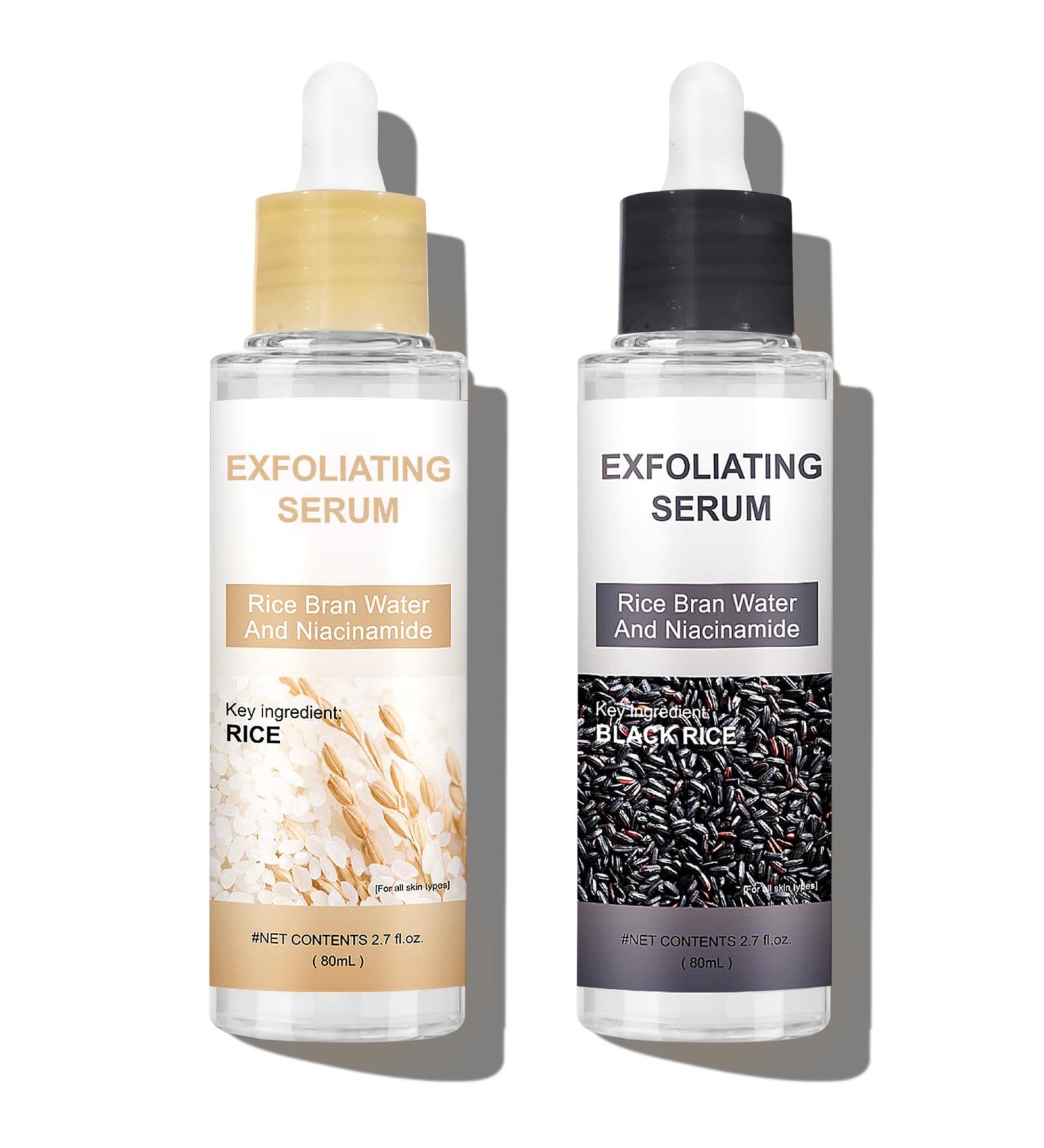 Glow Rice Ampoule Duo White & Black Rice Exfoliating Essence Serum with Hyaluronic Acid Gentle Face & Body Care for Pore Refining & Hydration Duo Pack 80ml Each - Buy Online on GoSupps.com