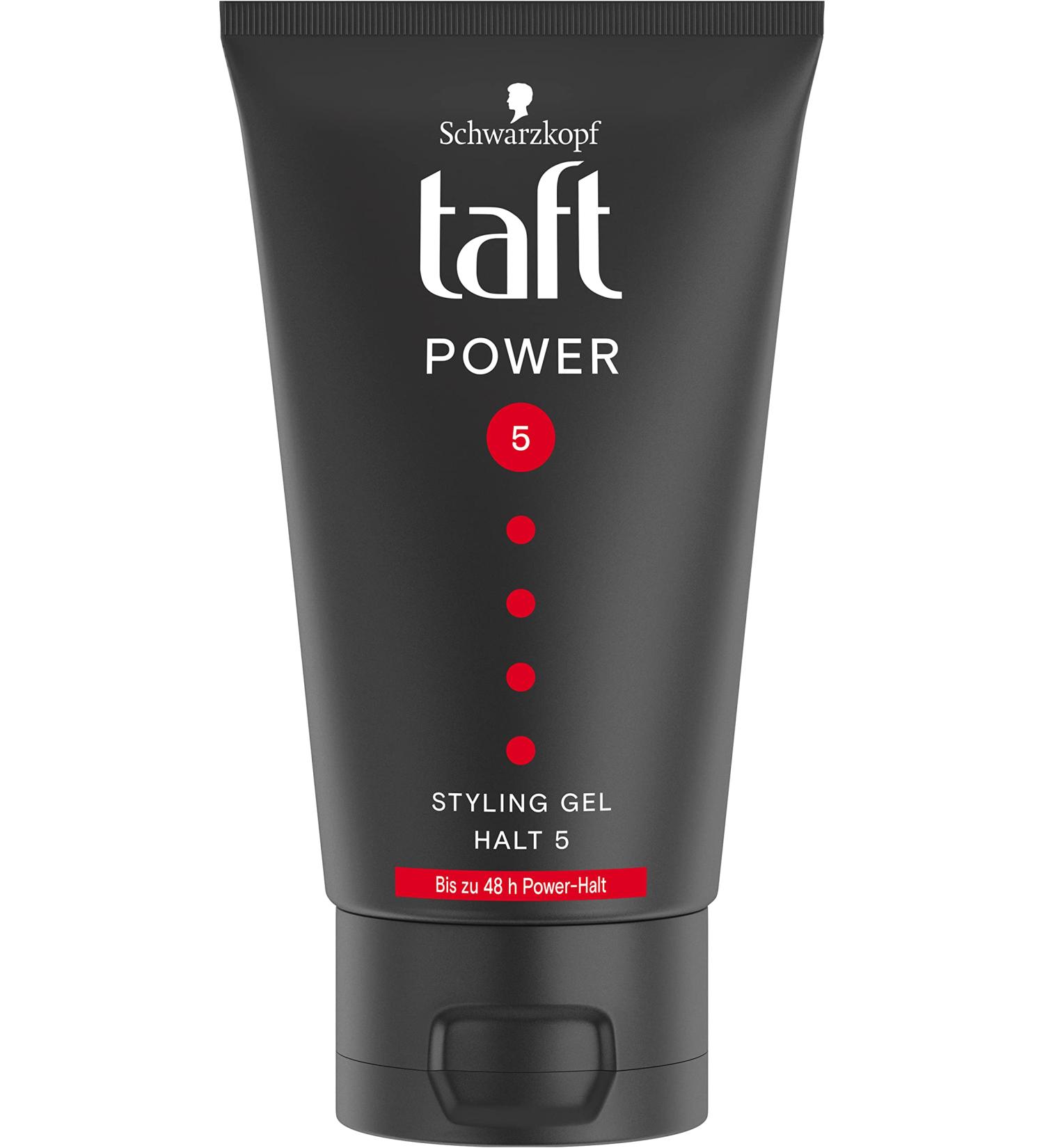 Henkel Beauty Care Taft Styling Gel Power with holding level 5 150 ml hair gel for strengthened hair and without sticking gel for up to 48 hours of hold even in damp and wind 150 ml 1er Pack - Buy Online on GoSupps.com
