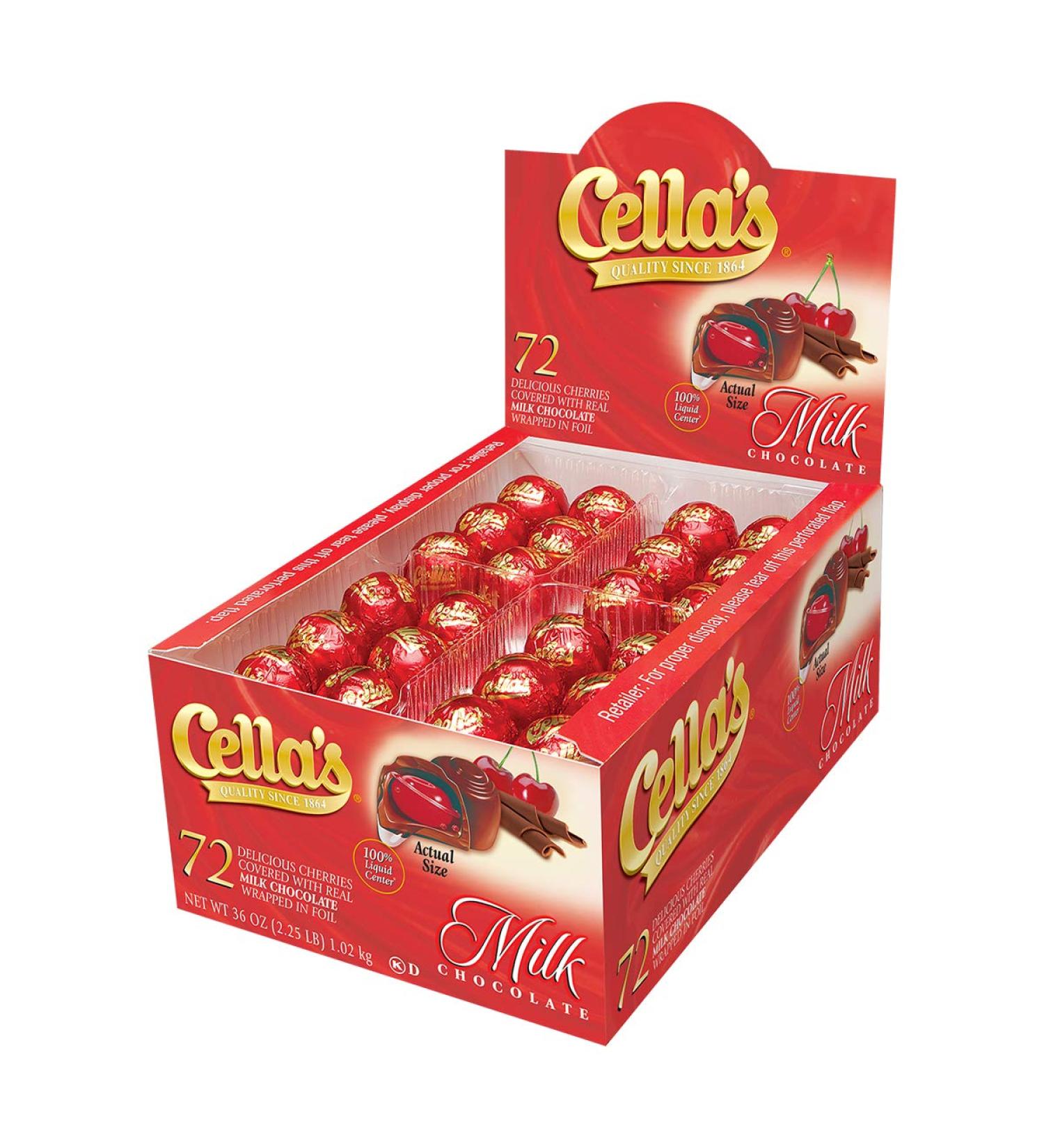 Cella's Milk Chocolate Covered Cherries - 72 Count Box | Decadent Treats | Free Shipping - Buy Online on GoSupps.com