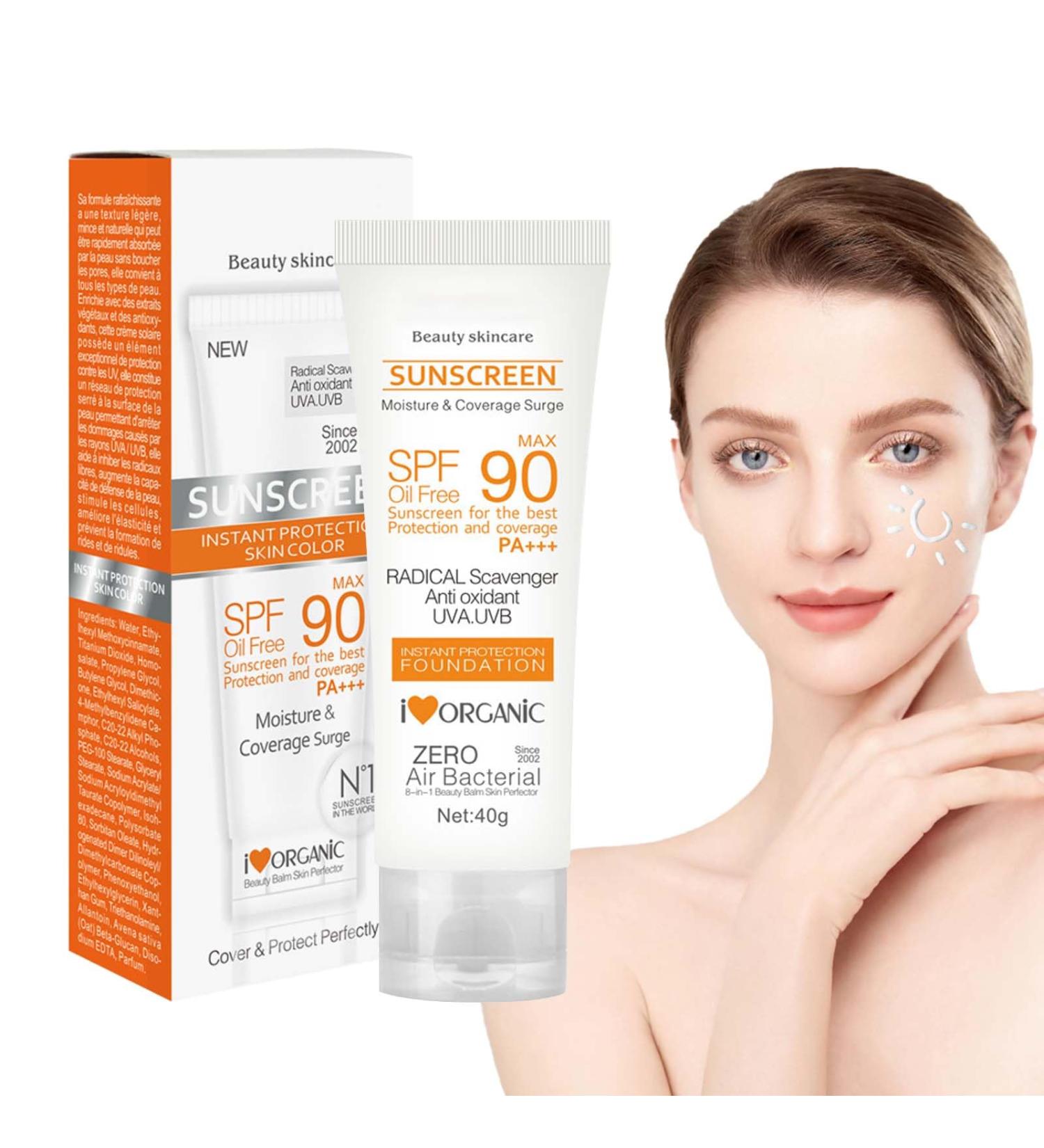 ThrivingAura Face Sunscreen Sun Cream Spf 90 Beauty Skin Care Anti Sun Protection Lotion For Face And Body Sun Protect For Outdoor Oil Free(40g) - Buy Online on GoSupps.com