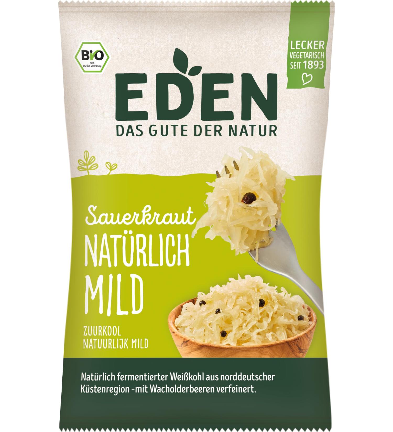 EDEN Sauerkraut Naturally Mild organic (6 x 500 gr)