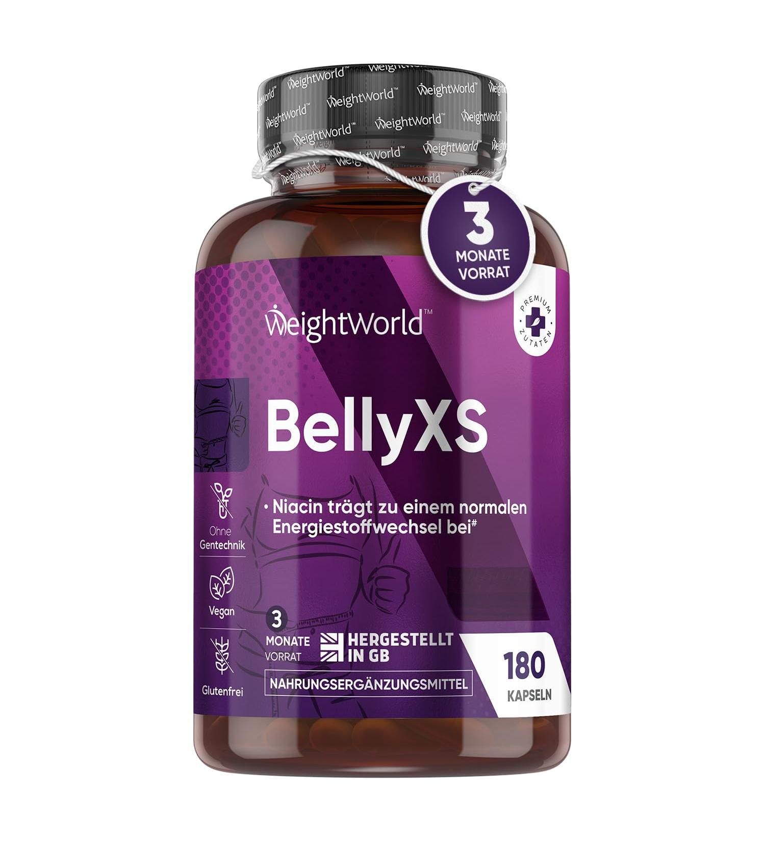 Buy Belly XS Capsules - Green Tea Apple Cider Vinegar & L-Tyrosine for Fitness & Metabolism - 180 Vegan Capsules - On Sale at WeightWorld - Buy Online on GoSupps.com