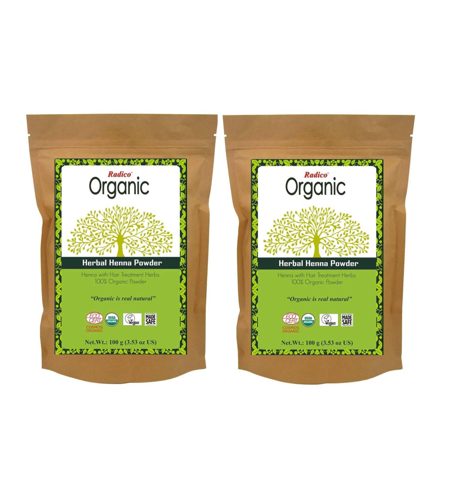 Organic Vegan Radico Henna Leaf Powder 100g - Natural Hair Color & Treatment - International Shipping - Buy Online on GoSupps.com