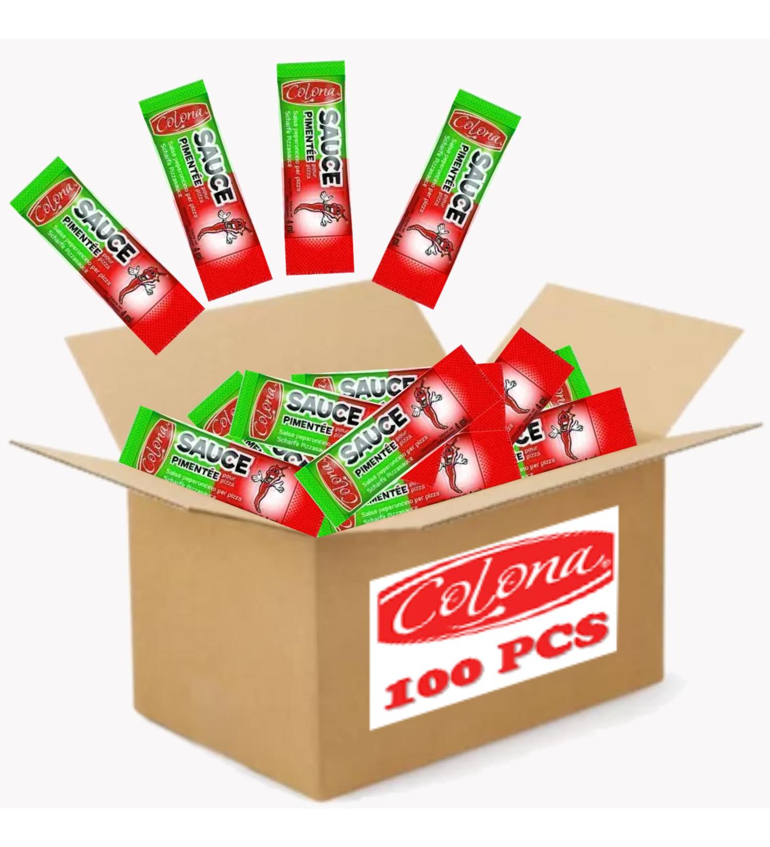 Colon | 100 sticks of hot sauce for pizza | Individual doses of 2 ml - Buy Online on GoSupps.com
