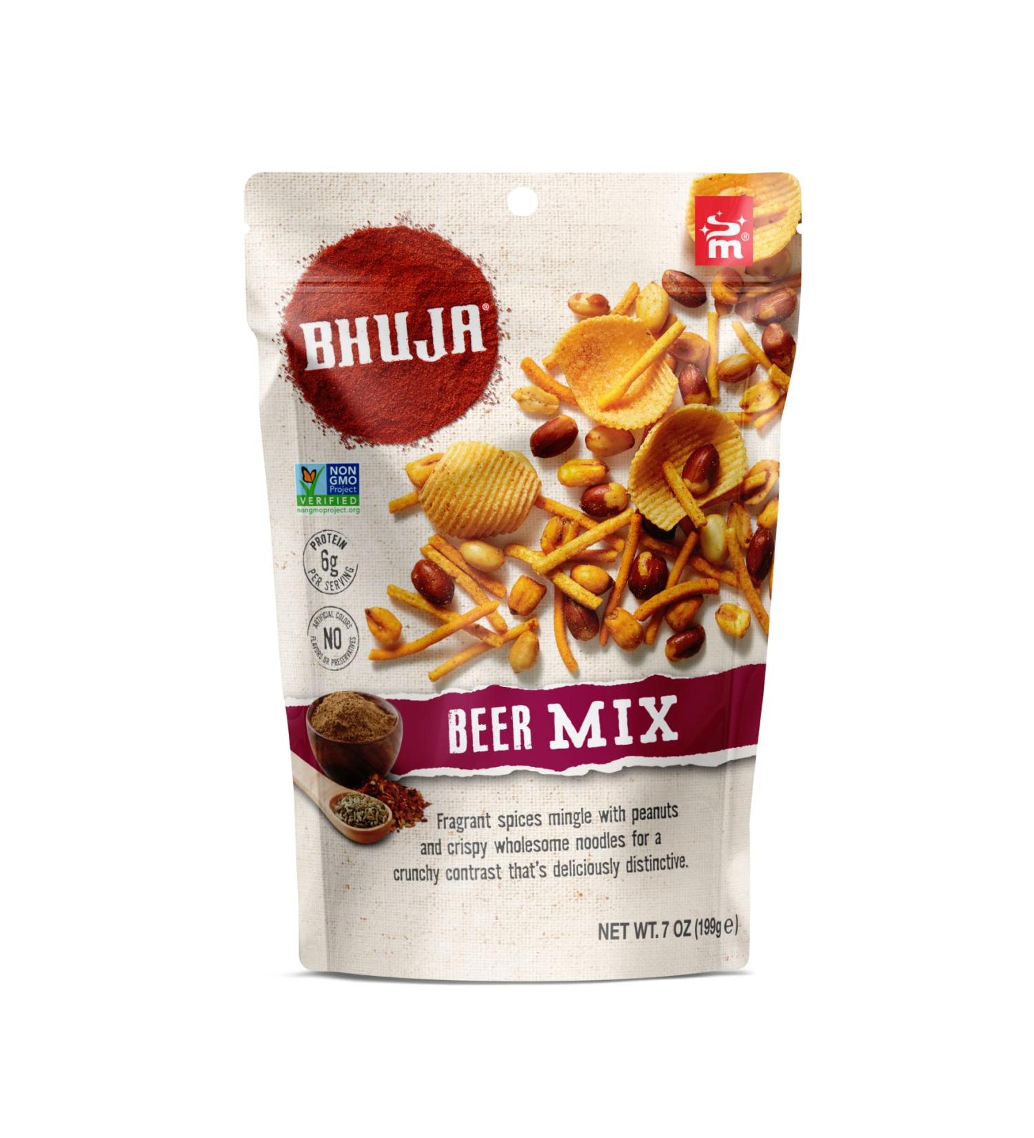 Majans Bhuja Gluten Free Snack Mix - Non-GMO, Preservative-Free, Vegetarian, 7oz Beer Mix - Buy Online on GoSupps.com