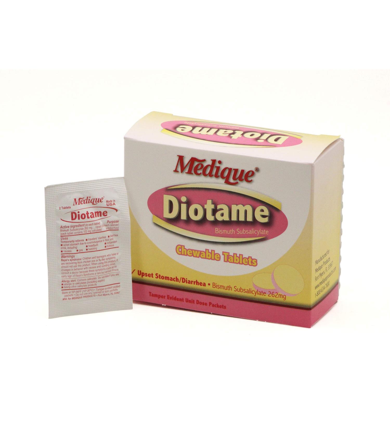 Medique Products 22064 Diotame Indigestion Relief Tablets COMMISSARY 24 Pack