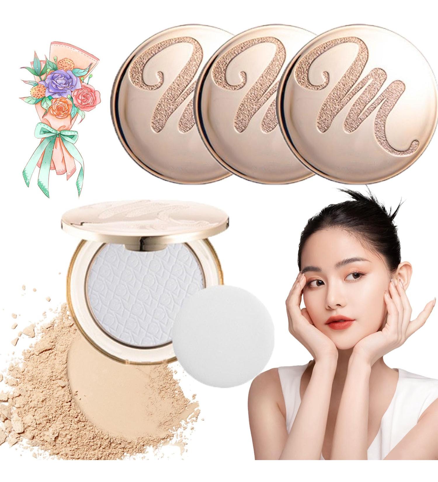 New Golden Diamond Face Powder Matte Perfection Pressed Powder Summer Oil Control Pressed Powder Summer Oil Control Matte Perfection Pressed Powder Face Powder Compact (#02 Pearlescent Ivory-3PC) - Buy Online on GoSupps.com