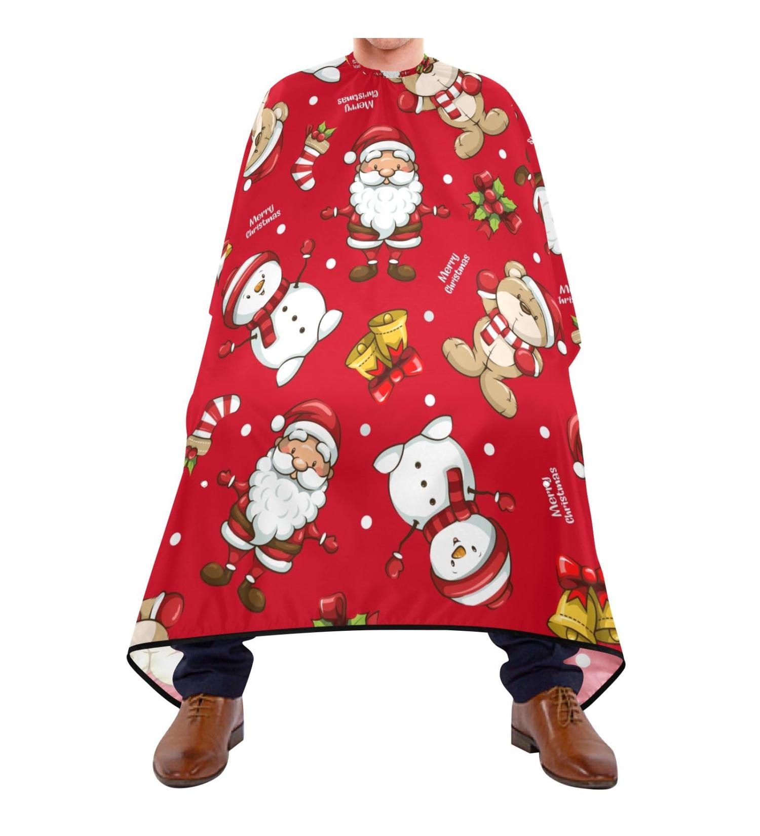 Waterproof Barber Cape - Christmas Santa & Bear Cheetah Haircut Bib for Men & Women | Unisex Hair Cutting Cape  - Buy Online on GoSupps.com