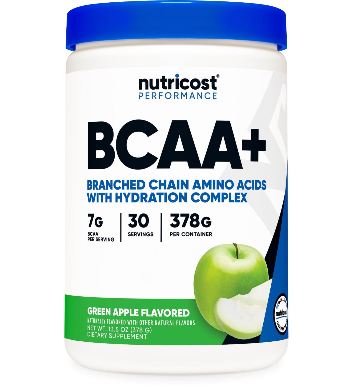 Nutricost BCAA + Hydration Powder - Green Apple | 30 Servings | Gluten-Free & Non-GMO Amino Acid Supplement - Buy Online on GoSupps.com