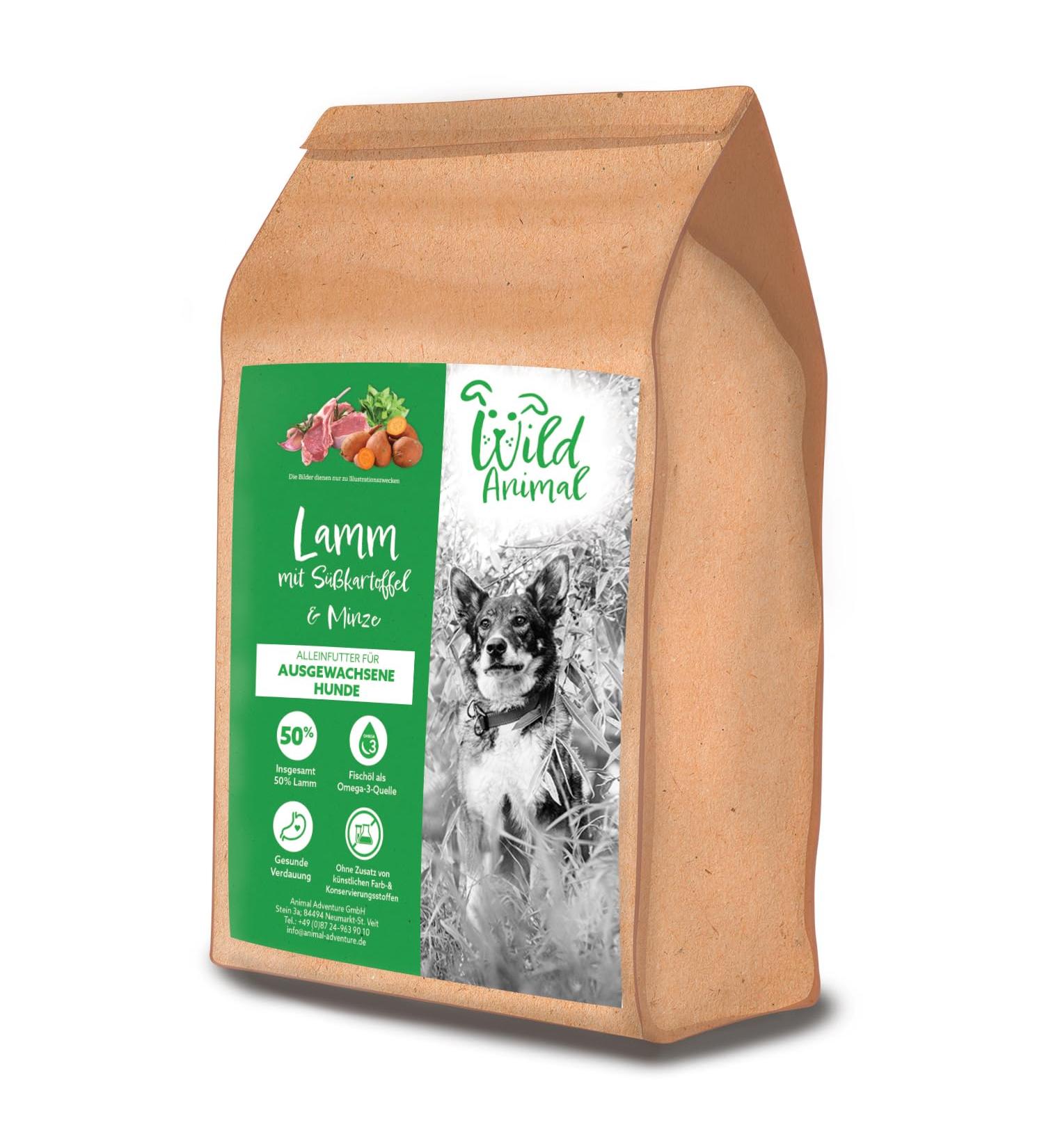 Wild Animal Premium Dry Dog Food Lamb with Sweet Potato and Mint Grain Free Pack of 1 (1 x 2 kg) - Buy Online on GoSupps.com