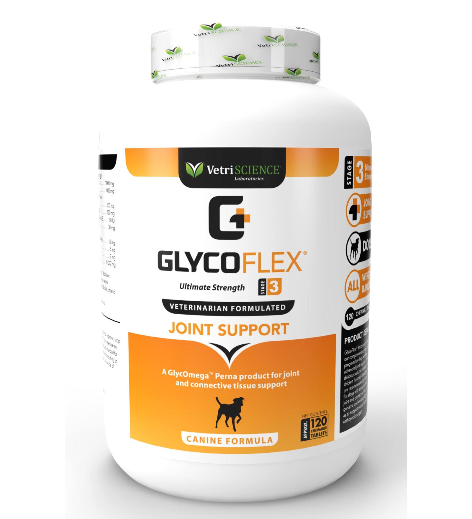 VETRISCIENCE Glycoflex Clinically Proven Hip and Joint Supplement with Glucosamine for Dogs - Vet Recommended Mobility Support Supplement with DMG MSM and Perna - Buy Online on GoSupps.com