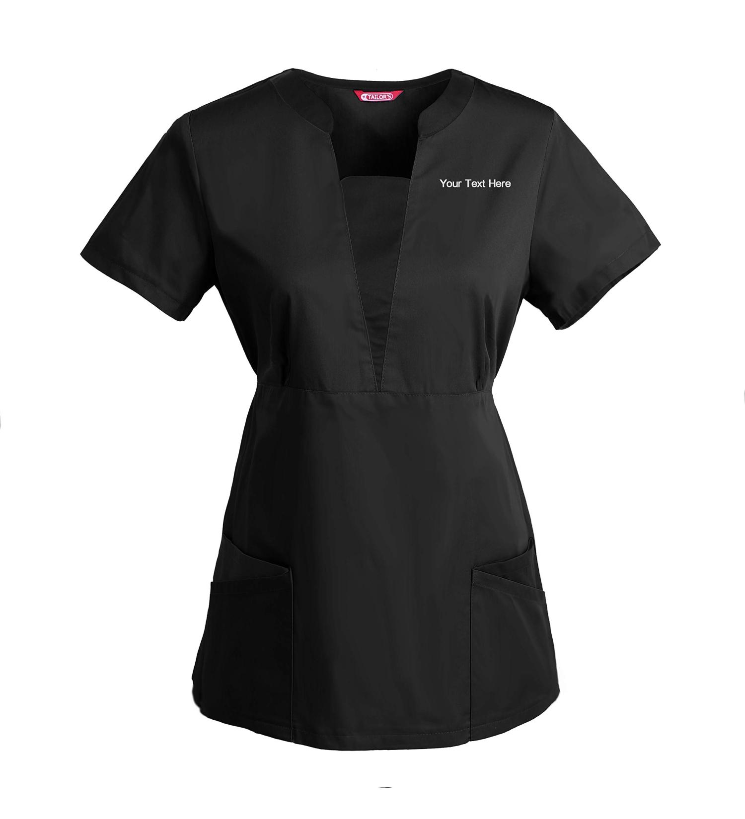 TAILOR'S Women's Personalized Medical Slip Shirt - Custom Embroidered with Your Name - Black M - Buy Online on GoSupps.com