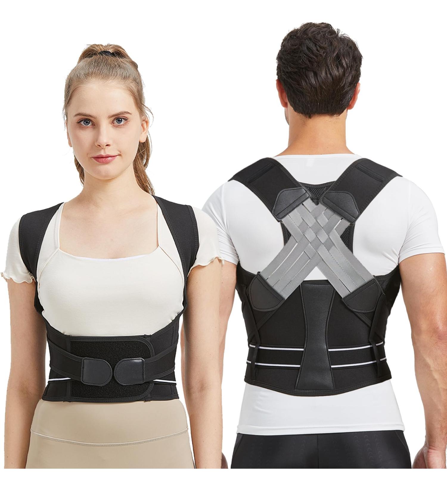 BRACETOP Back Straight Wood Posture Corrector - Breathable Back Support Strap for Men & Women | XL Back Pain Relief - Buy Online on GoSupps.com