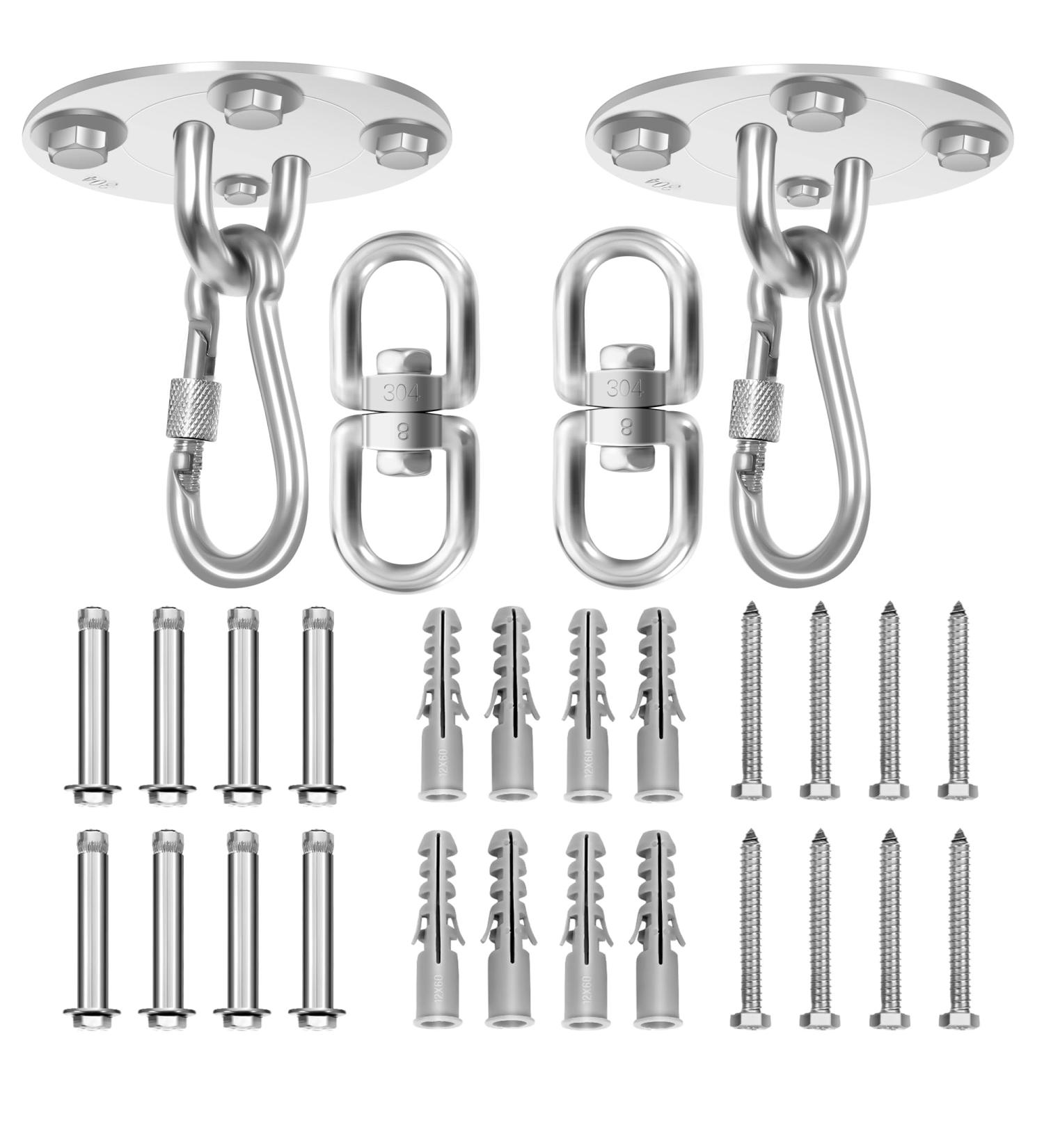 Realbrite Punching Bag Bracket - Stainless Steel Ceiling Hooks for 450kg Bags | Durable & Bomb-Resistant | 2-Piece 180 Ceiling Attachment - Buy Online on GoSupps.com