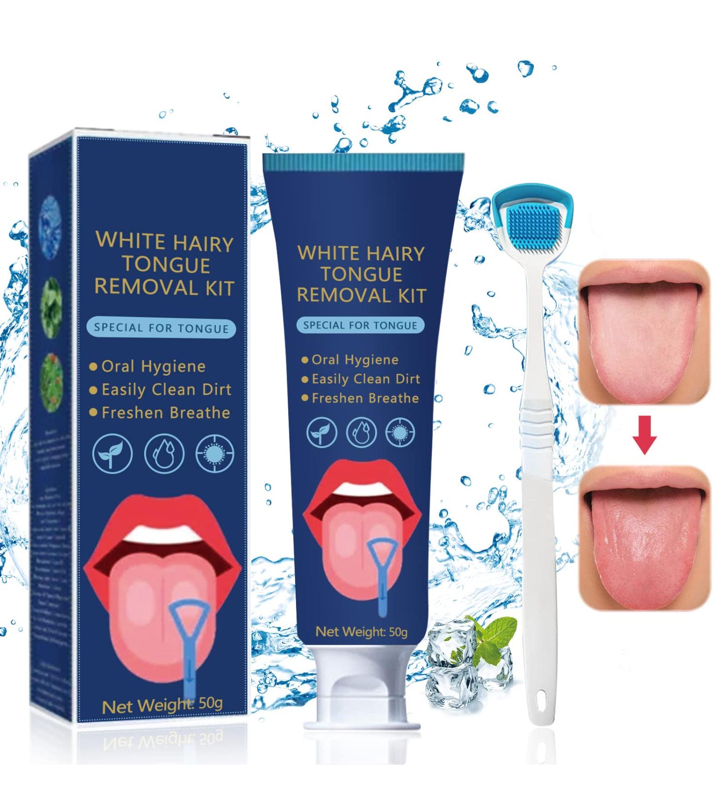 Miioto Tongue Cleaner & Scraper Set | 50g Tongue Cleaning Gel + Brush | Freshens Breath & Eliminates Bad Breath | International Shipping - Buy Online on GoSupps.com