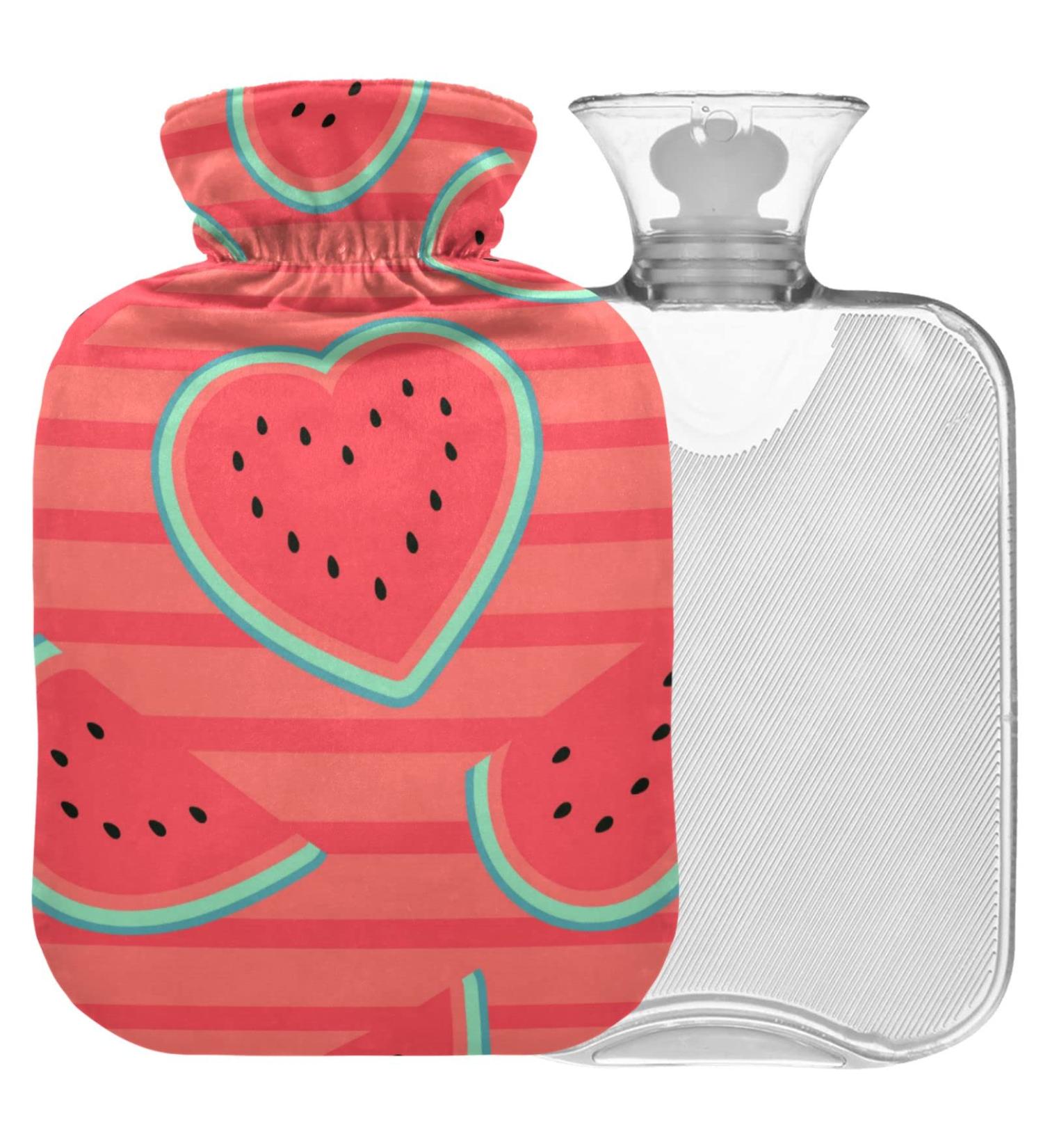 Naanle Valentine's Day Watermelon Heat Bottle - 2L Transparent Hot Water Bottle for Bed Hand & Foot Warmer - Pain Relief & Heat Therapy - Buy Online on GoSupps.com