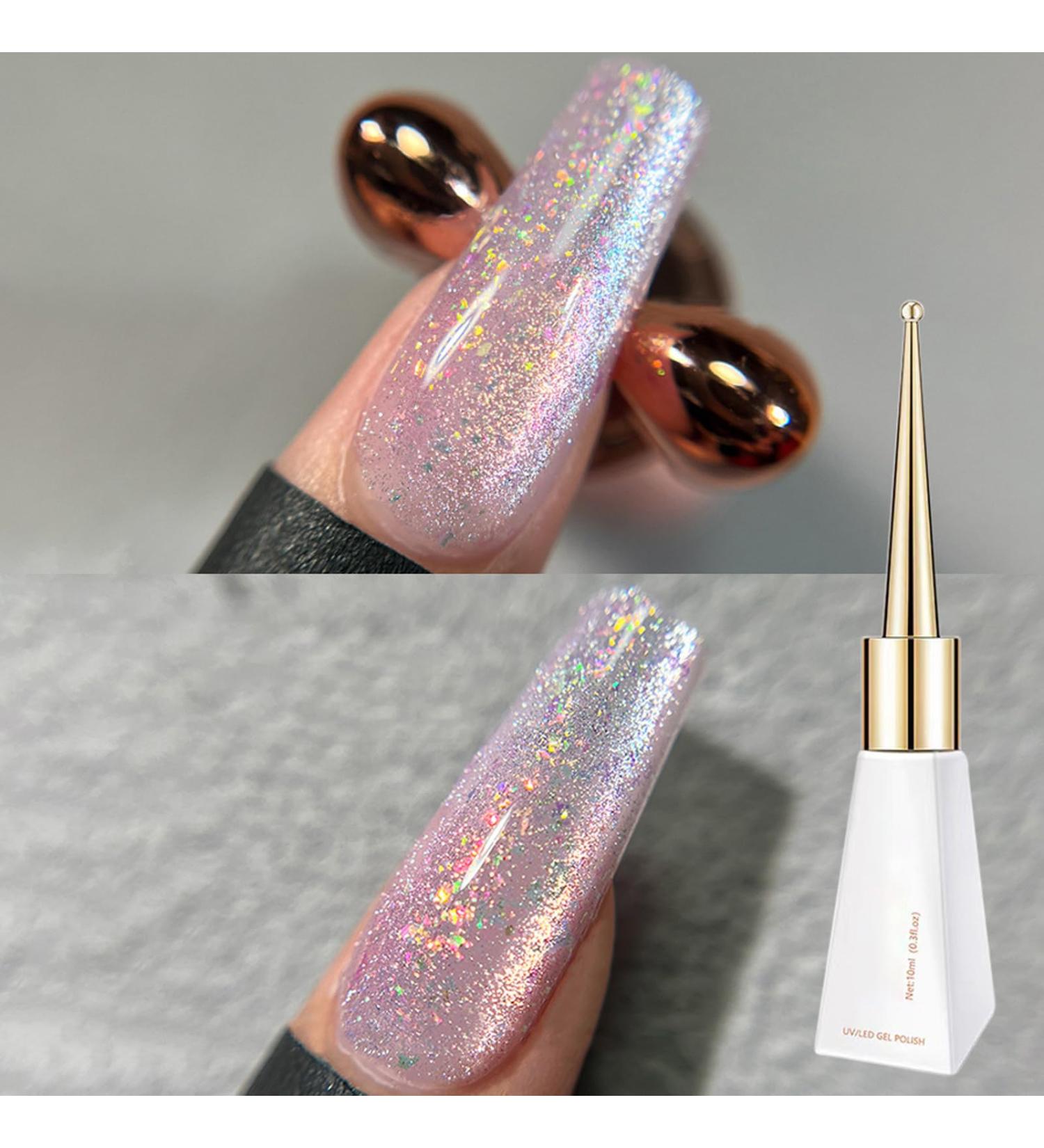 Cat Eye Gel Nail Polish Purple Glitter Magnetic Gel Nail Polish Purple Cat Eye Gel polish Soak Off UV/LED 10Ml Purple Sparkle Holographic 9D Cat Magnetic Nail Polish Nail Art Salon At Home - Buy Online on GoSupps.com
