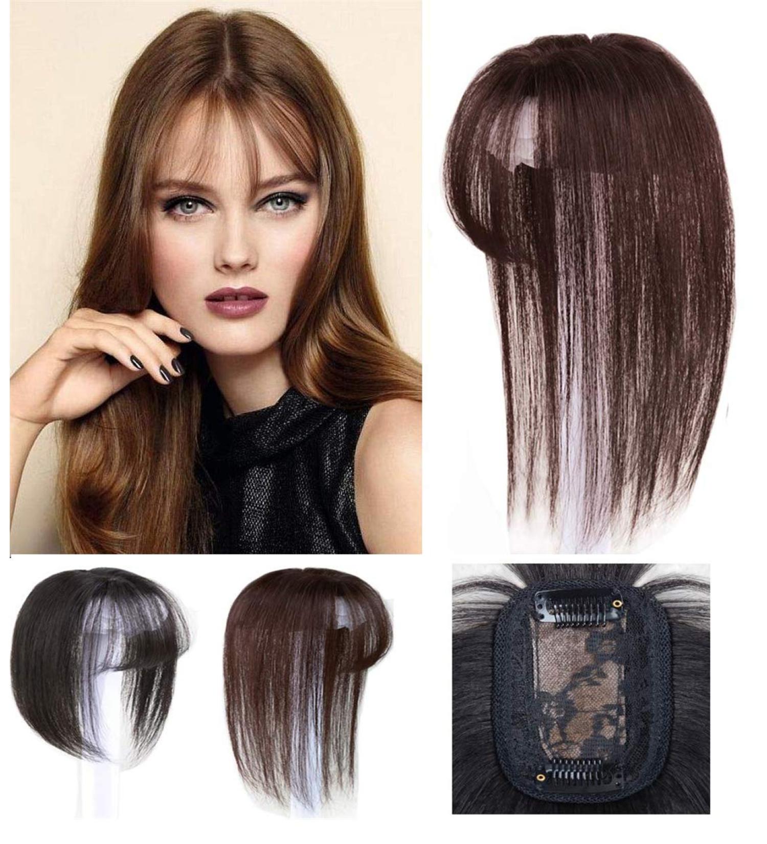 Buy LXUE Realistic Crown Hair Parts with Pony - Clip-In Topper for Women with Hair Loss 30.5 cm Natural Black & Brown 12 Inches - Buy Online on GoSupps.com