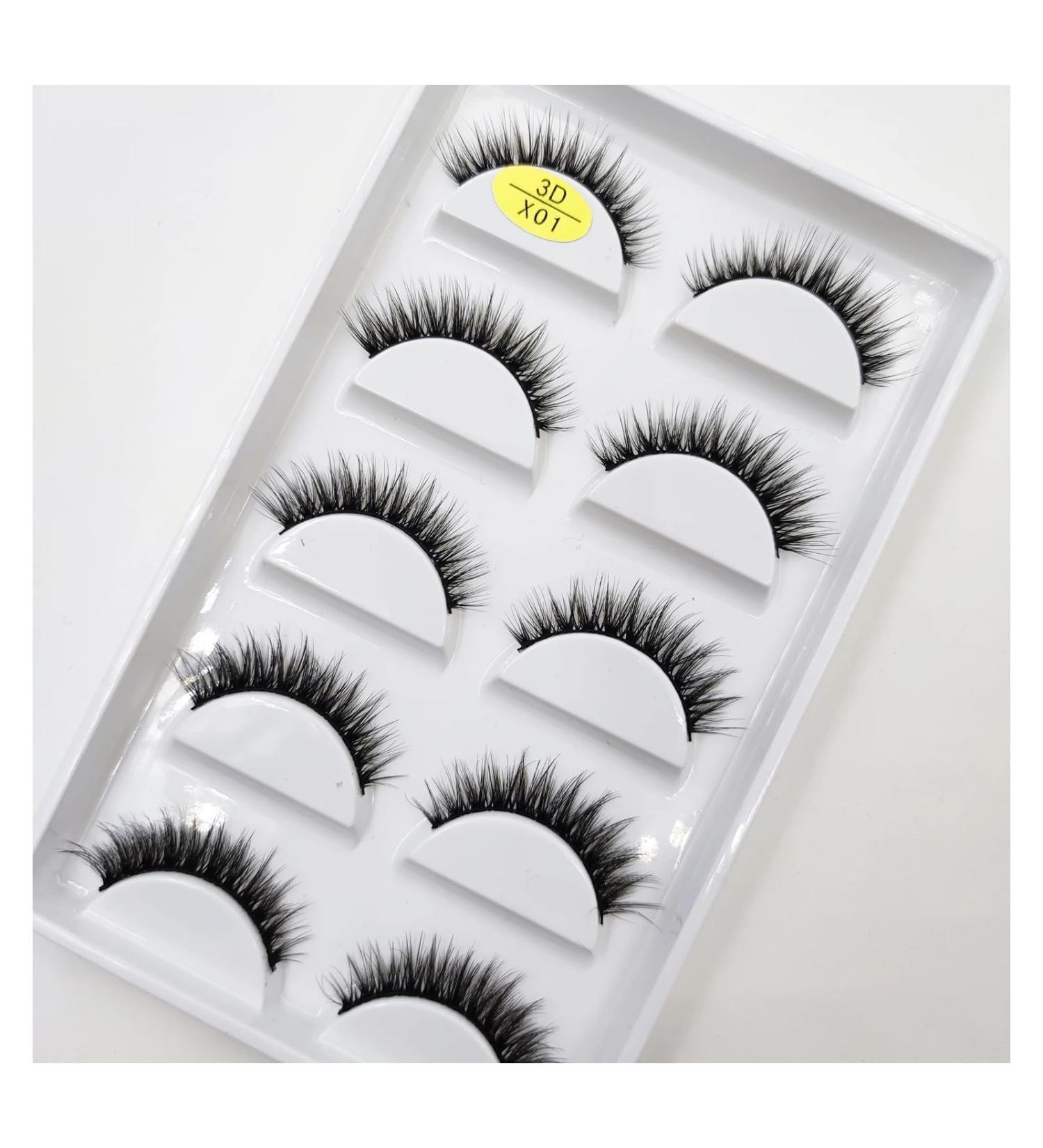 UAMOU 30 Style 5 Pairs Natural Eye Lashes Mink Lashes Handmade Fluffy Lashes 3D False Eyelashes Makeup Faux Cils Maquiagem Cilios Cheerfully (Color : 5 Pairs X01) - Buy Online on GoSupps.com