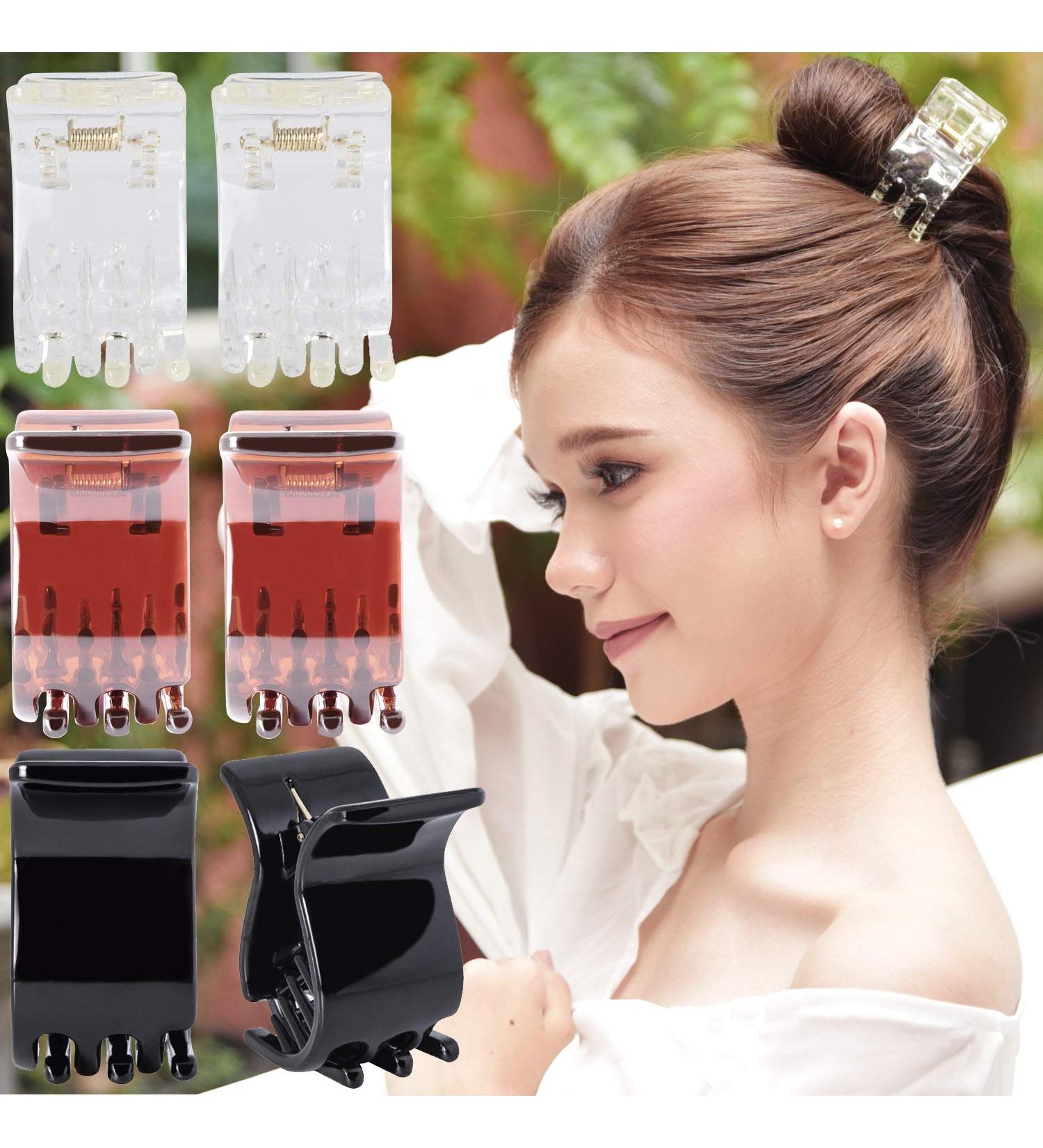 RC Roche 6-Piece Super Supreme Hair Clips Set - Medium Transparent Brown & Black - International Shipping Available - Buy Online on GoSupps.com