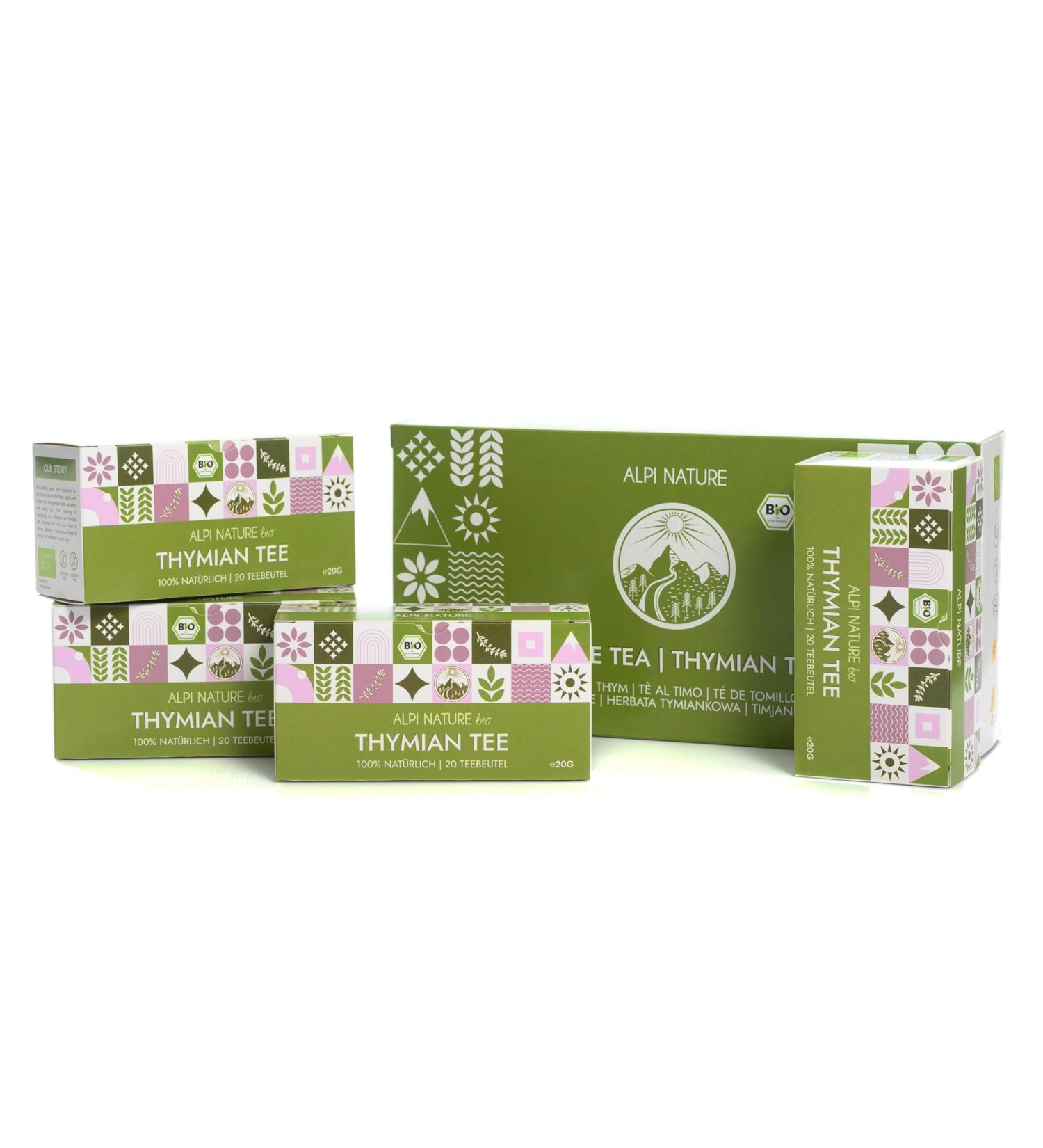 Alpi Nature Alpi Nature Organic Thyme Tea 80 Tea Bags with Thyme 80 g Pack of 4 x 20 Bags of 1 g - Buy Online on GoSupps.com