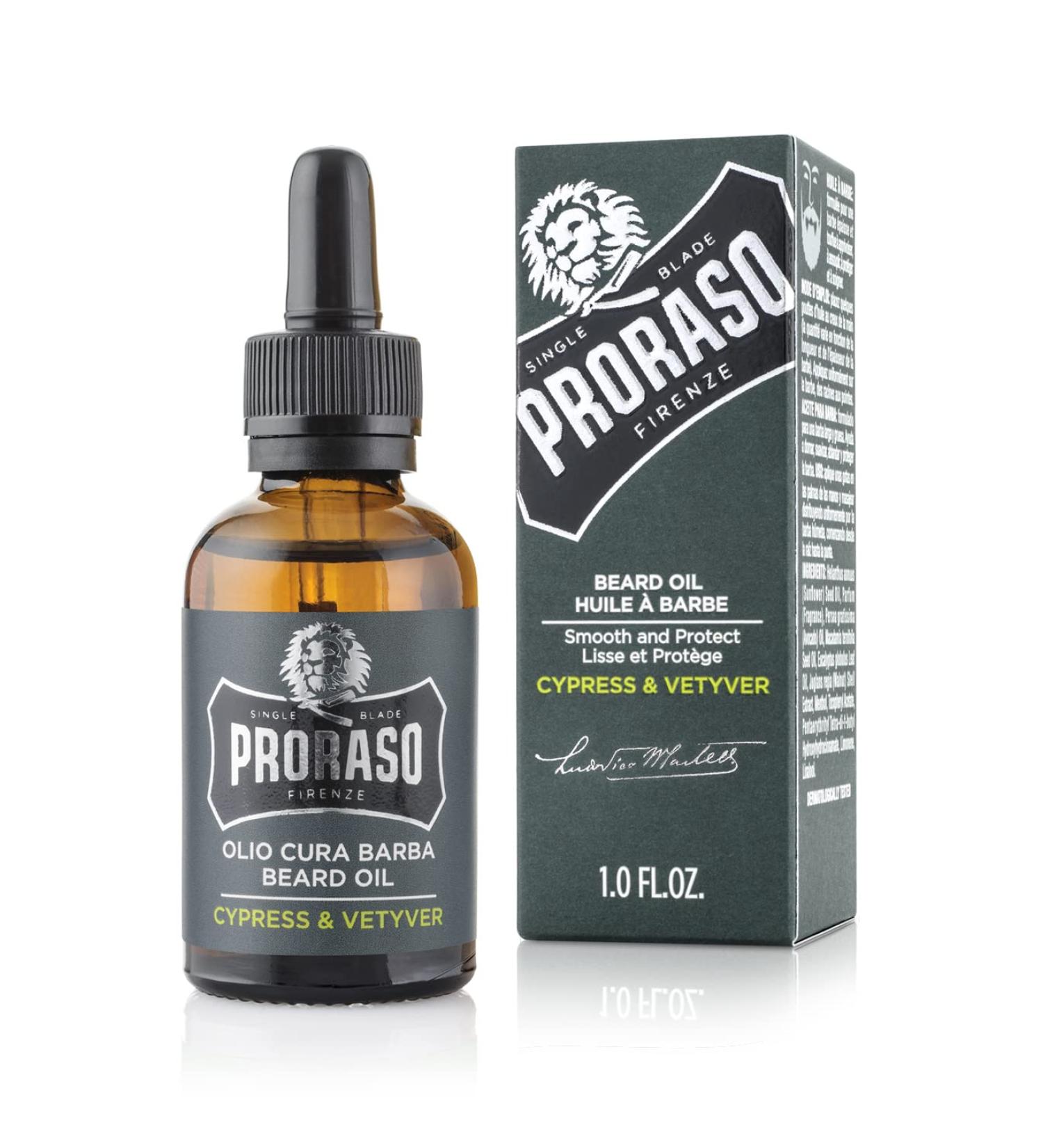 Proraso Beard Oil Cypress & Vetyver 30ml - Scented Beard Softener for Men - Buy Online on GoSupps.com
