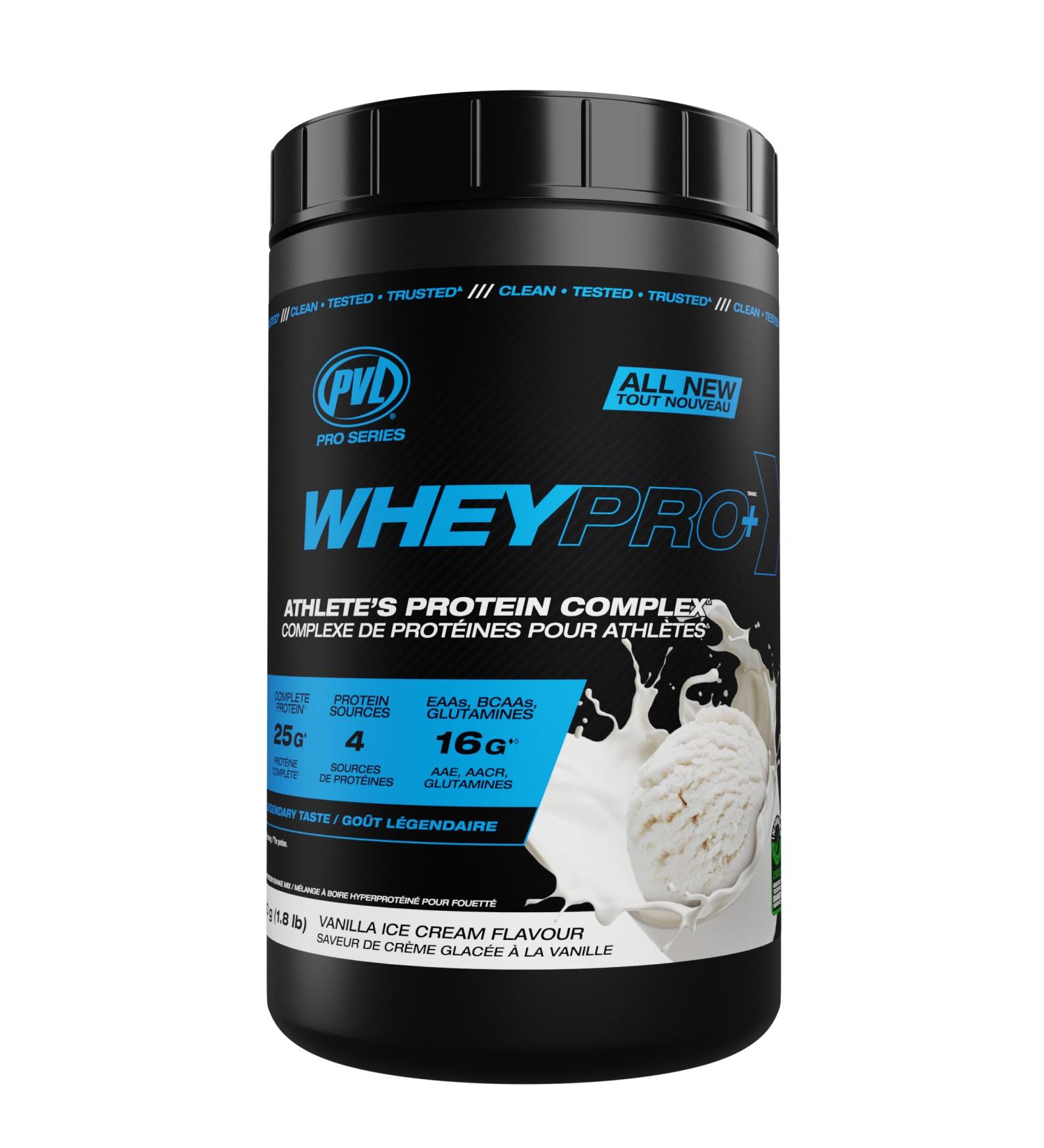 PVL Pro Series Whey Pro+ | Athlete's Protein Complex | 4 Stage Complete Protein Shake (840g Vanilla Ice Cream) Vanilla Ice Cream 840g - Buy Online on GoSupps.com
