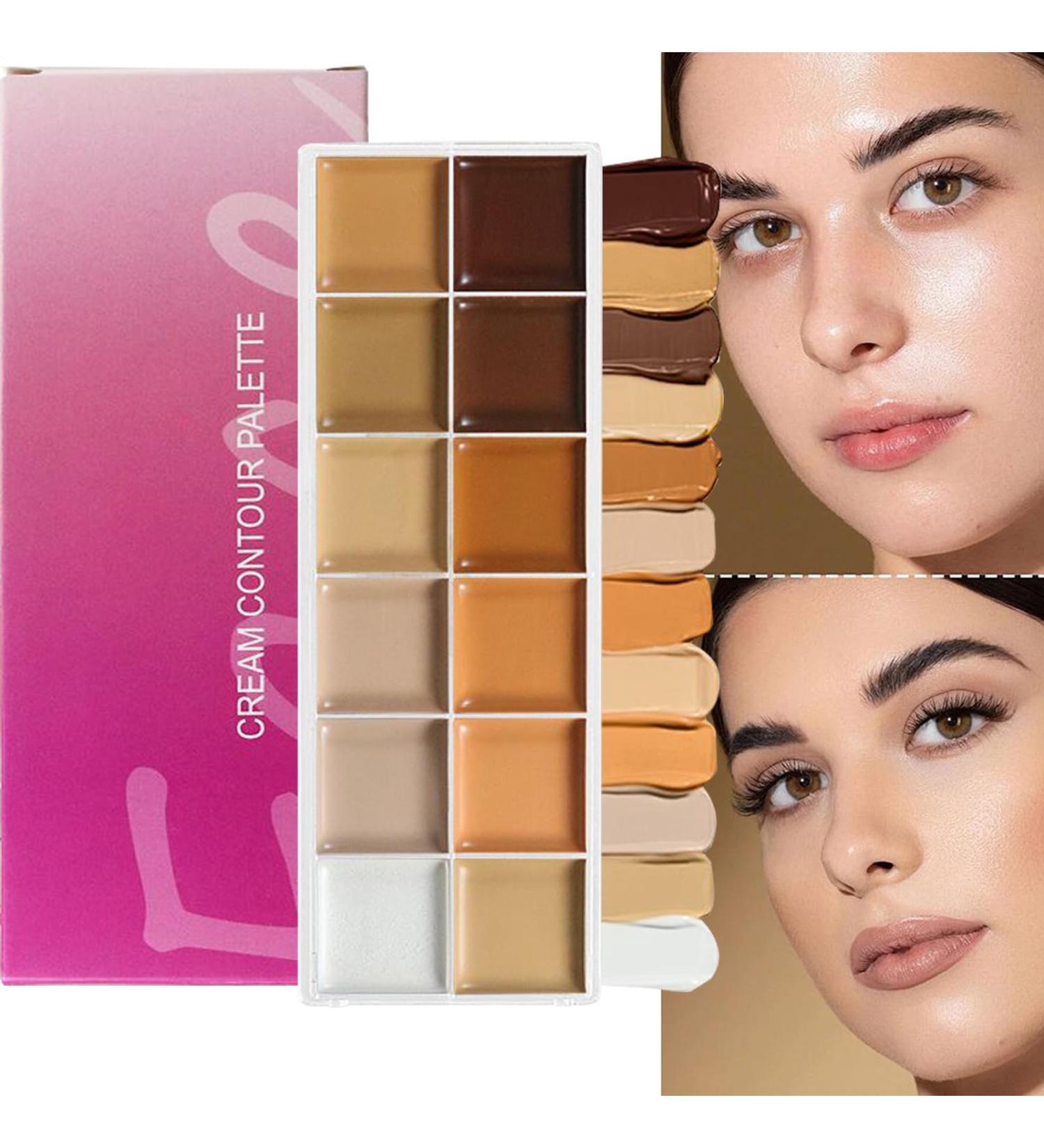 Foundation Palette Cream Foundation 12 Shades - Face Makeup for Weddings Office Evenings Travel Mature Skin Dark Circles - Buy Online on GoSupps.com