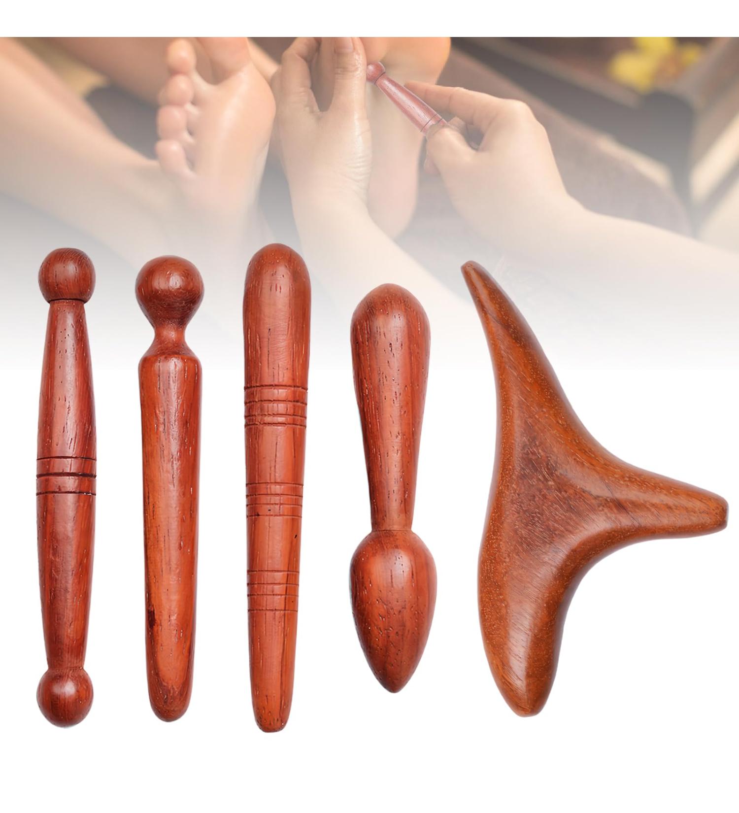 4-Piece Wooden Trigger Point Massager Set | Relieve Pain & Relax Muscles - Ideal for Foot Shoulder & Back - Buy Online on GoSupps.com