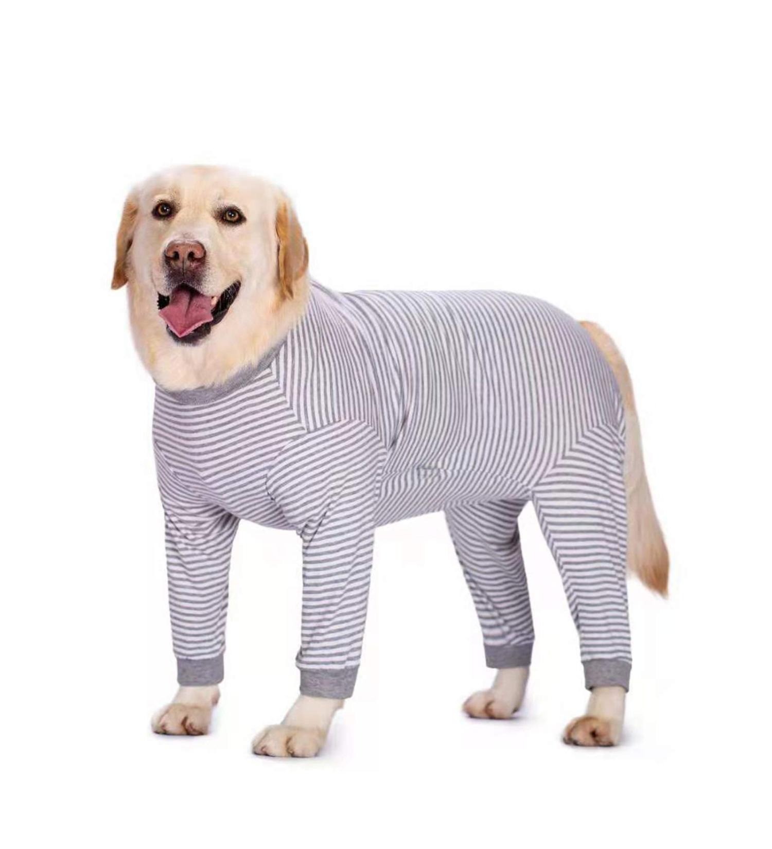YeaPeeto 2XL Gray Dog Pajamas - One-Divider Relaxation Suit for Medium & Large Dogs | Anti-Lick Wound Protection Hair Loss & Allergy Relief - Buy Online on GoSupps.com