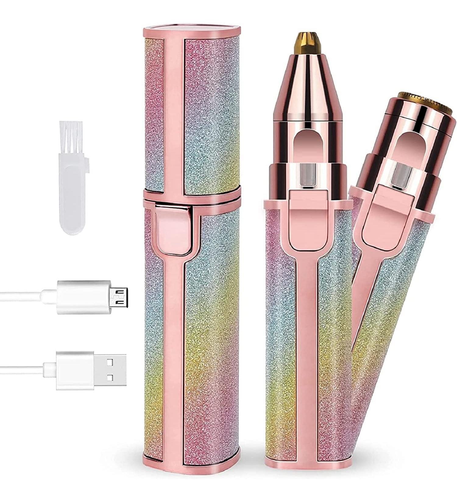 2 in 1 Facial Hair Remover for Women | Rechargeable Epilator & Trimmer for Face, Eyebrows, Upper Lip & Nose | Lady Shavers for Smooth Skin - Buy Online on GoSupps.com