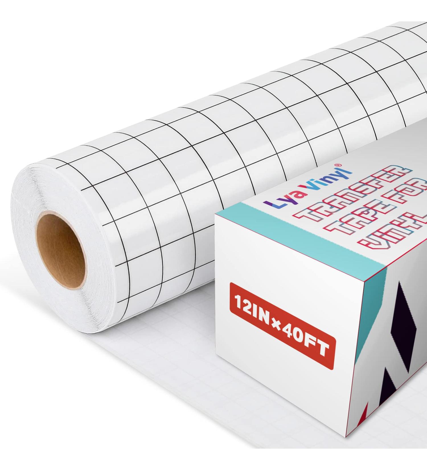 Clear Vinyl Transfer Tape Roll - 40FT x 12 with Black Grid - Ideal for Cricut Adhesive Vinyl Crafts - Buy Online on GoSupps.com