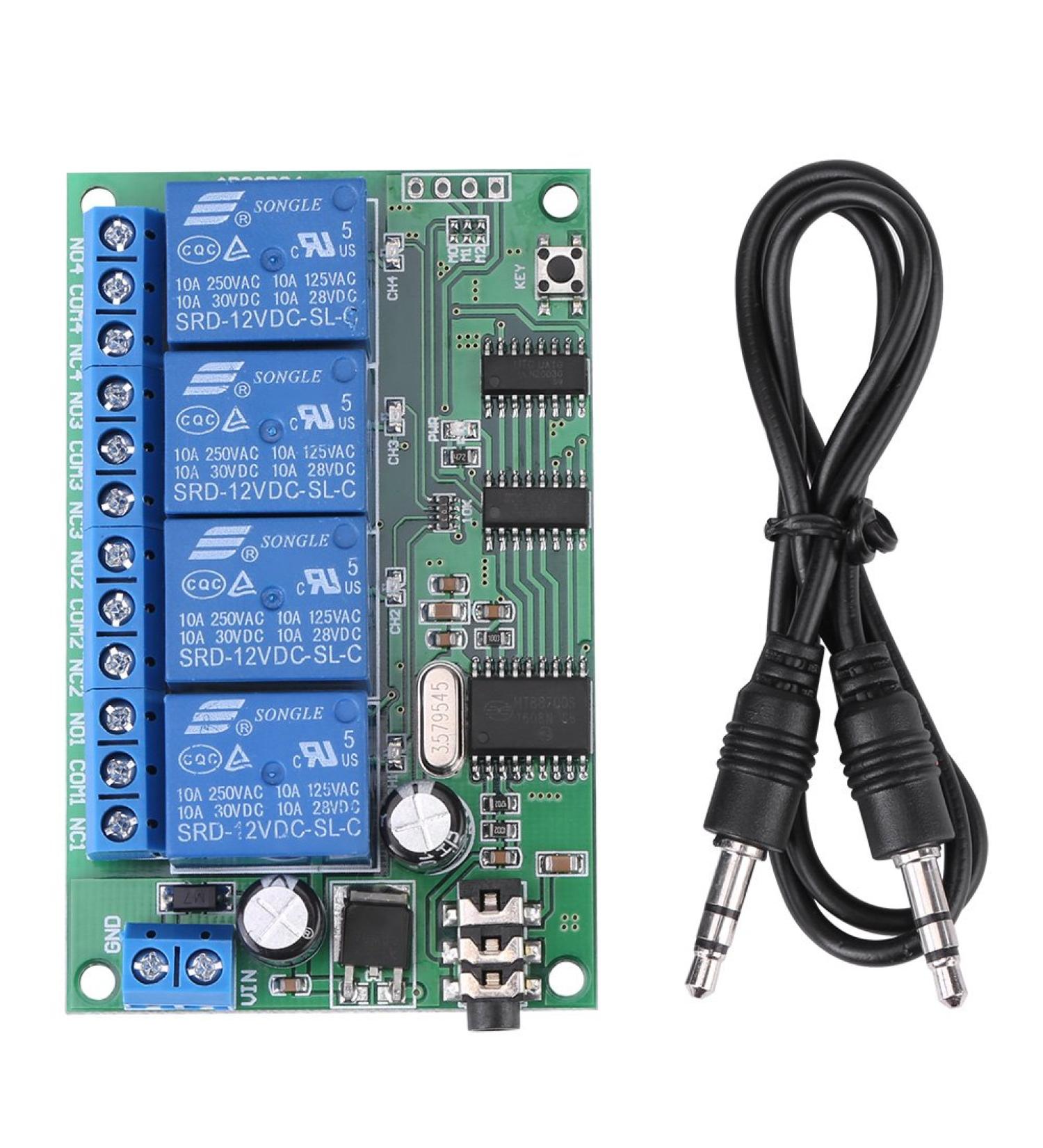 Decoder Relay Module AD22B04 - 12V 4 Channel DTMF Tone Phone Remote Controller | International Shipping Available - Buy Online on GoSupps.com