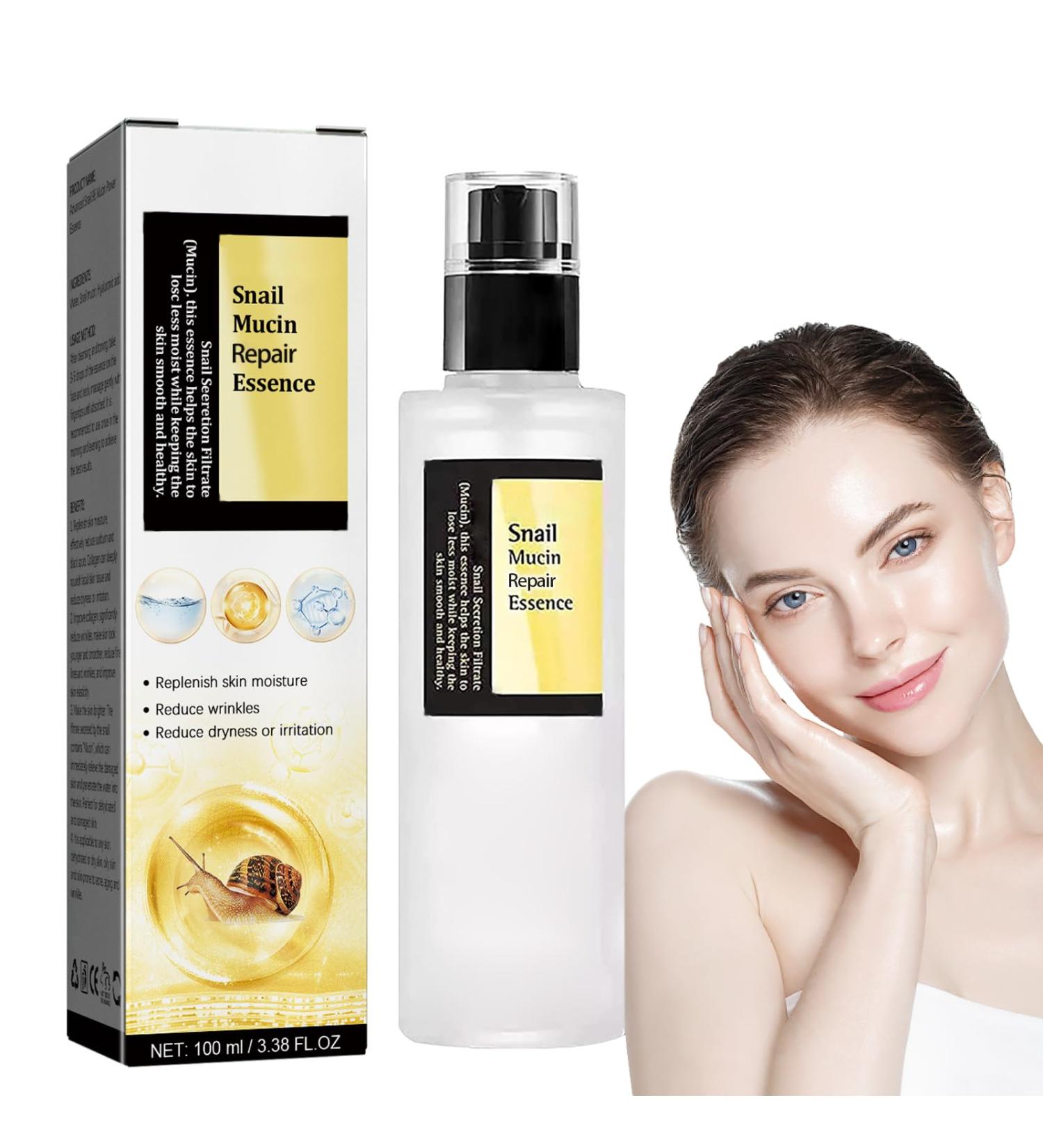 Snail Mucin Essence - Hyaluronic Acid Serum for Face for Hydrated - Revitalize Moisturize and - Anti Aging Serum Targets Fine Lines & Wrinkle - Firming and Plumping of Skin All Skin Types - Buy Online on GoSupps.com